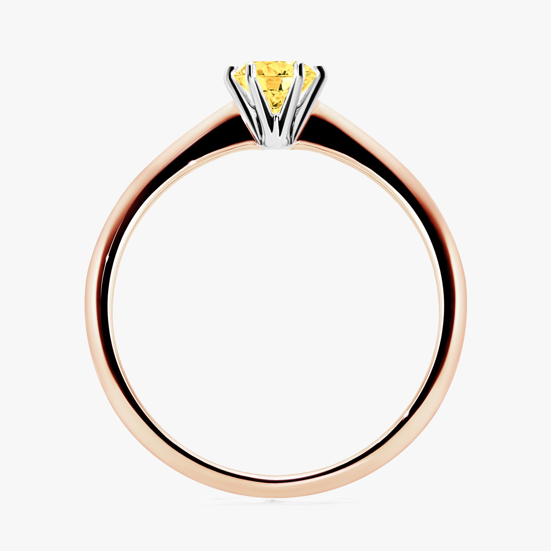 Pierscionek zareczynowy z szafirem zoltym 030 CT z rozowego zlota my love 02