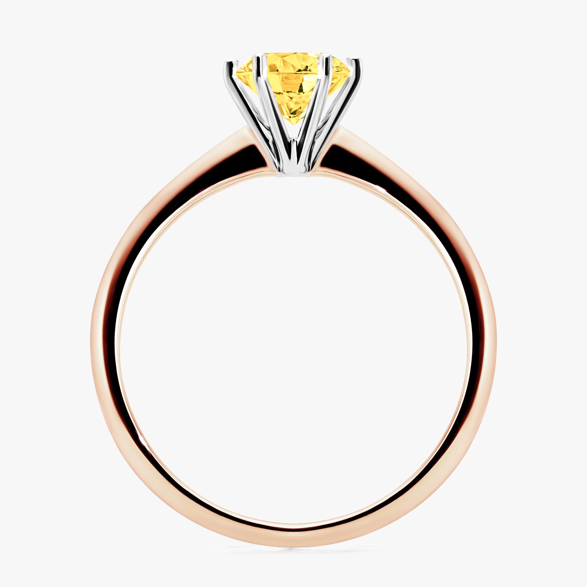 Pierscionek zareczynowy z szafirem zoltym 080 CT z rozowego zlota my love 02