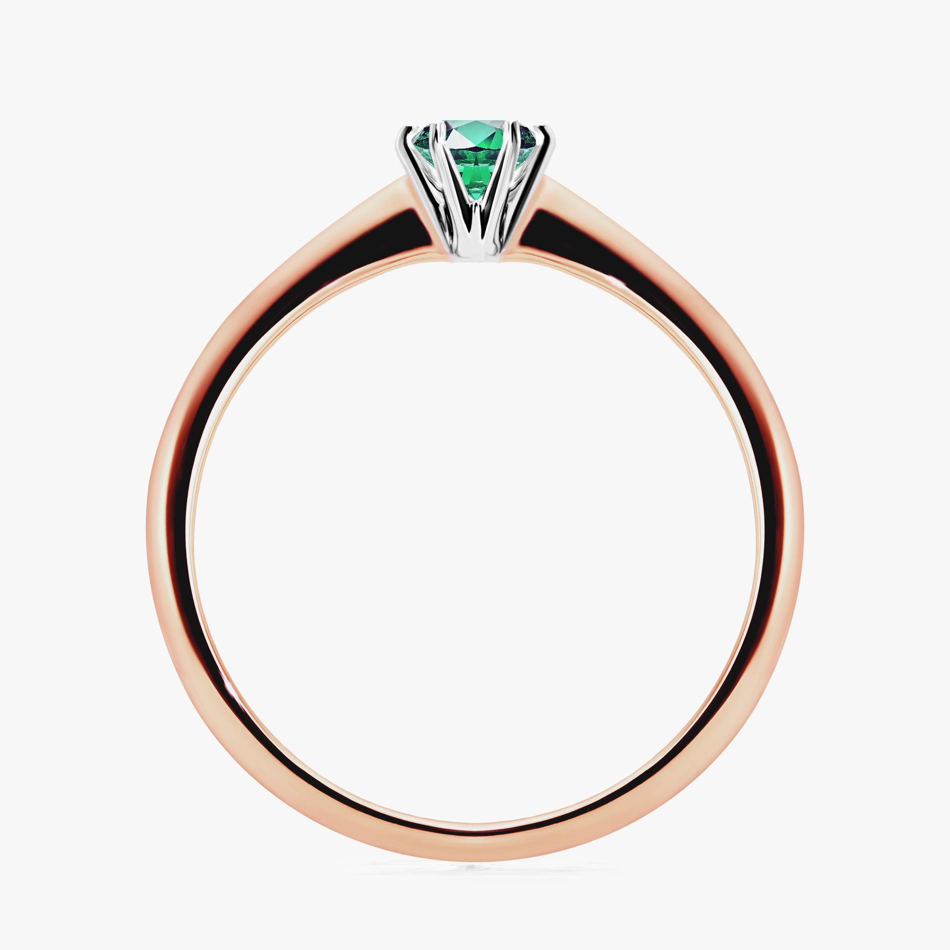 Pierscionek zareczynowy z szmaragdem 025 CT z rozowego zlota my love 02