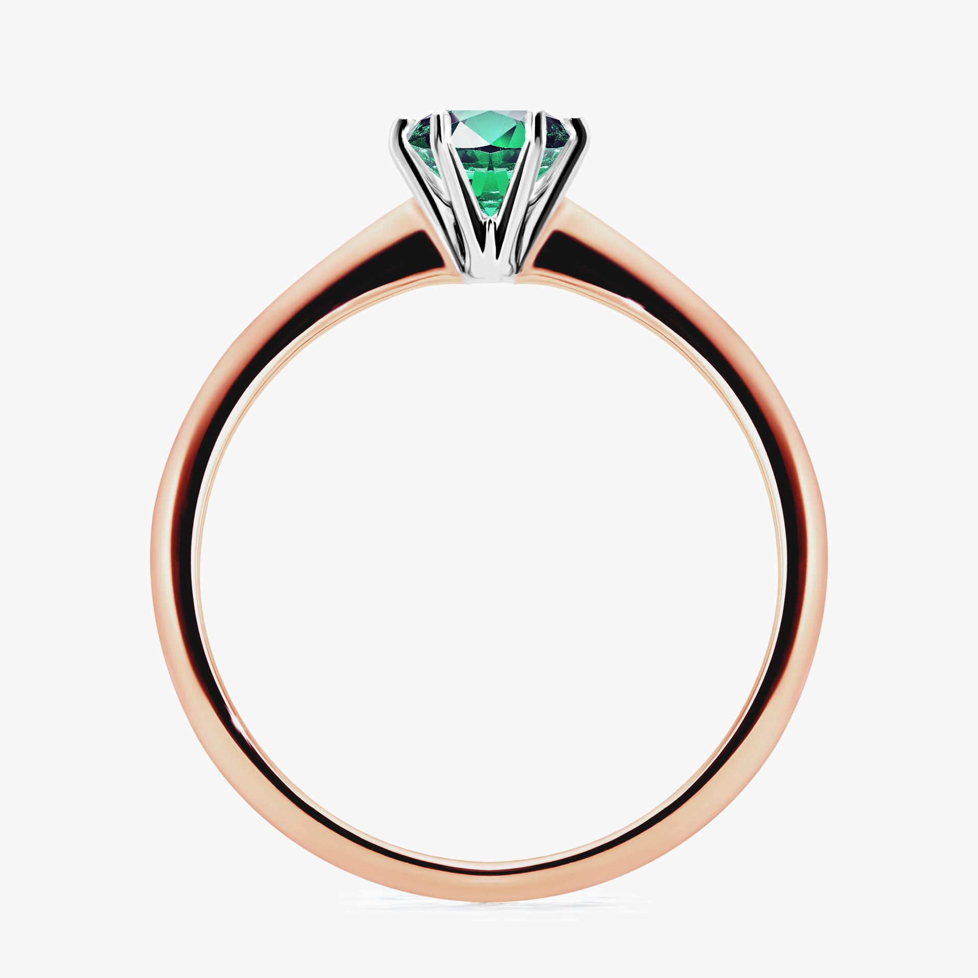 Pierscionek zareczynowy z szmaragdem 050 CT z rozowego zlota my love 02