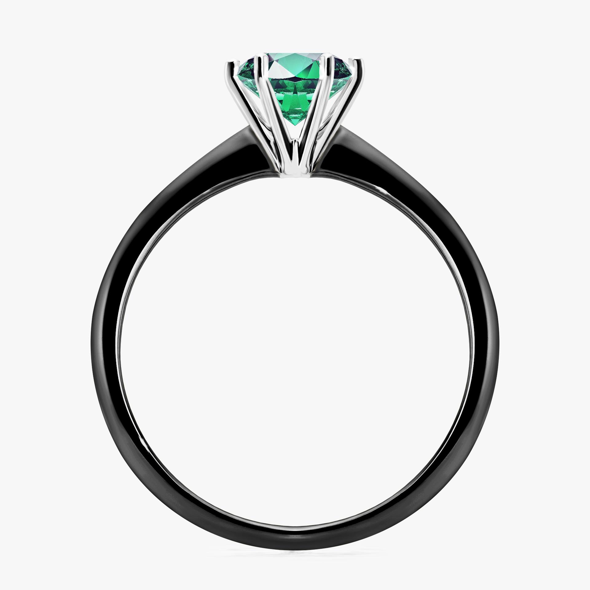 Pierścionek zaręczynowy My Love z czarnego złota ze szmaragdem 0,80ct