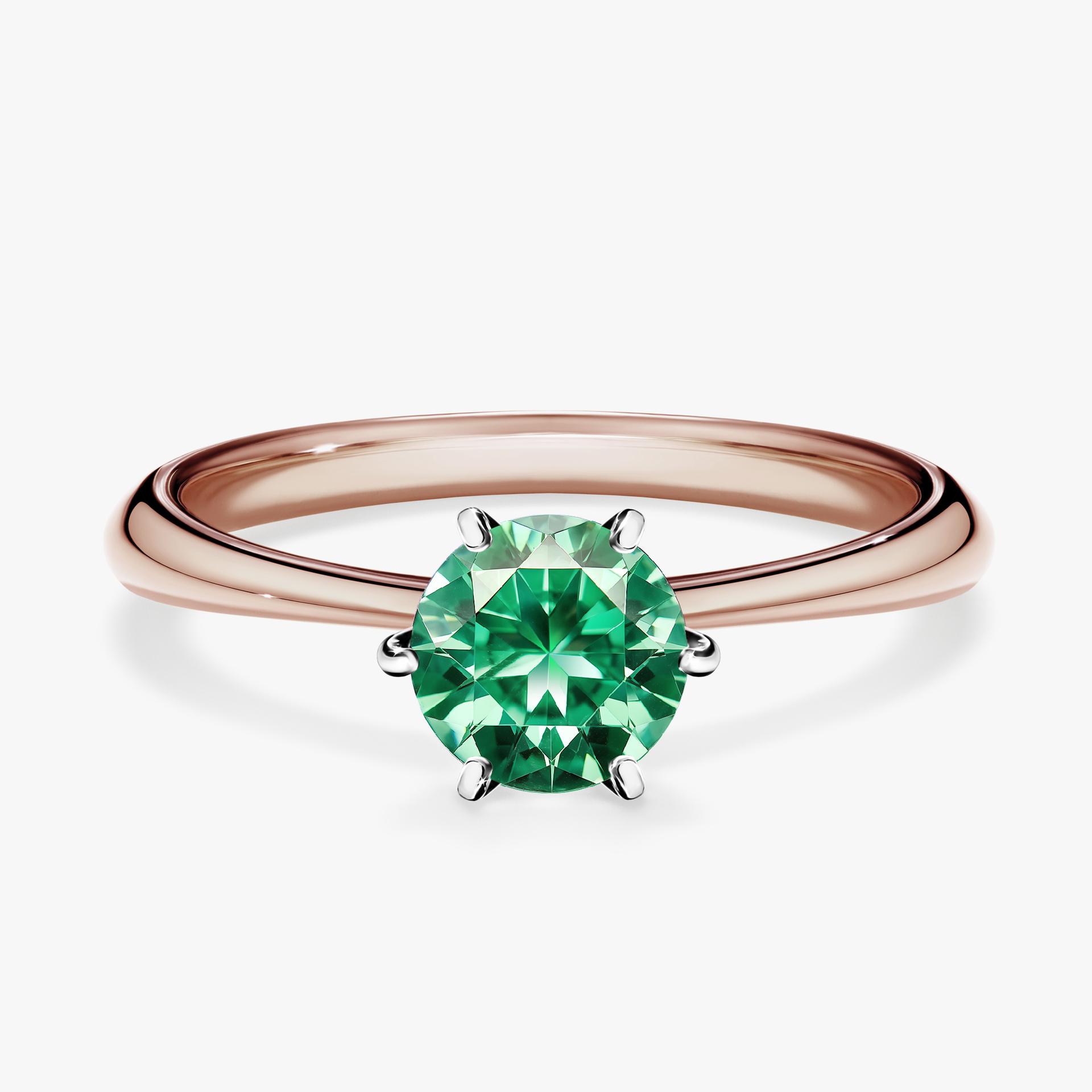 Pierscionek zareczynowy z szmaragdem 080 CT z rozowego zlota my love 01