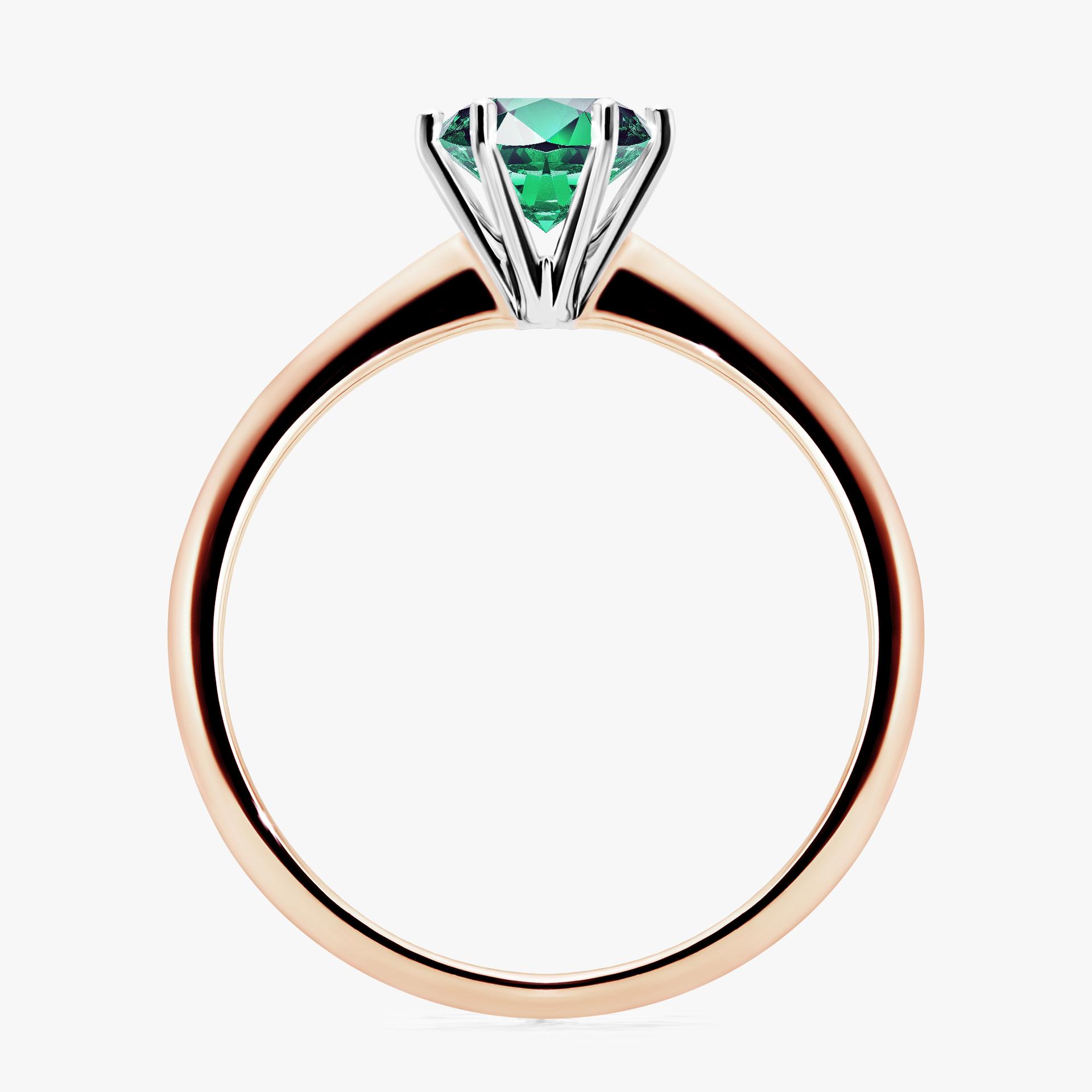 Pierscionek zareczynowy z szmaragdem 080 CT z rozowego zlota my love 02