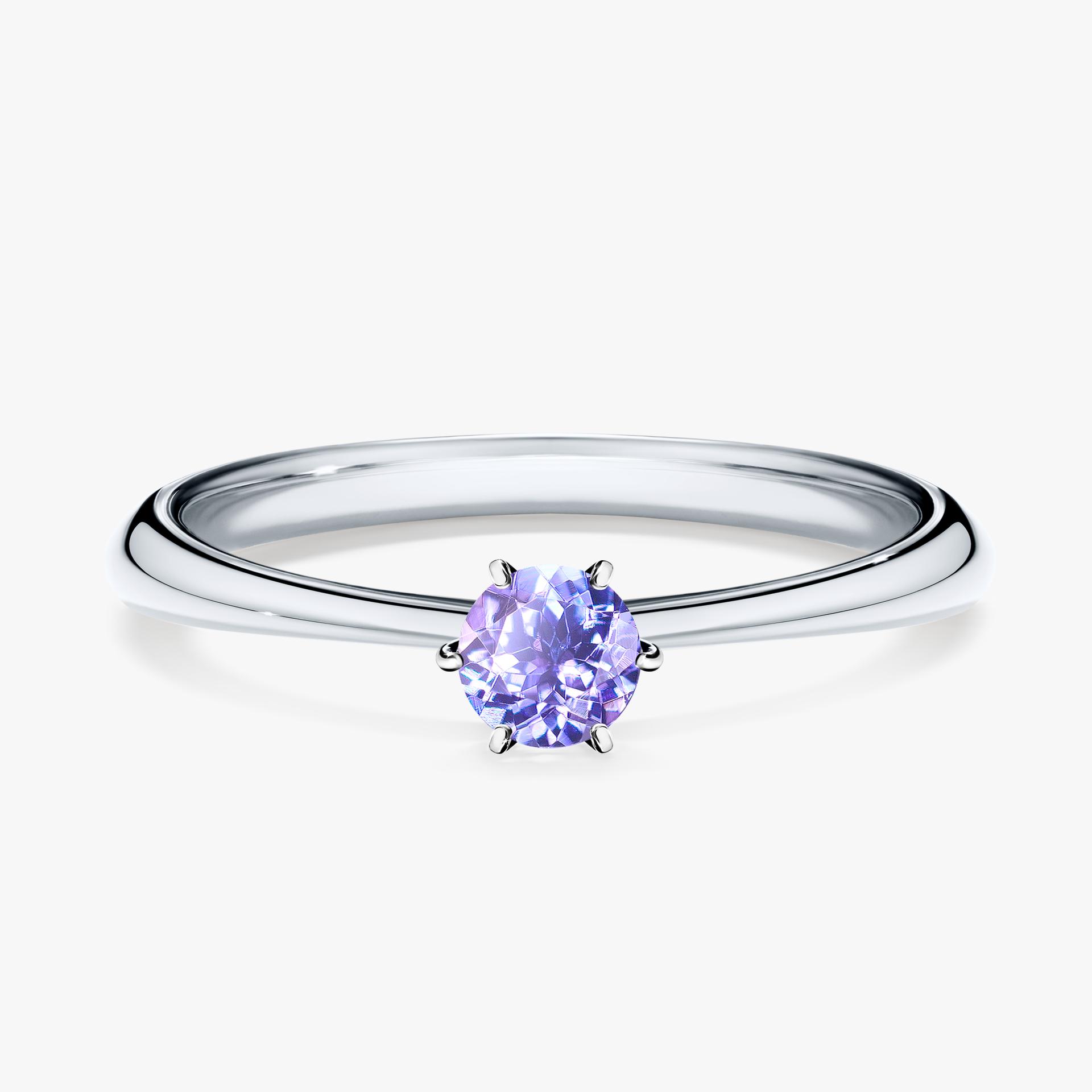 Pierscionek zareczynowy z tanzanitem 025 CT z bialego zlota my love 01
