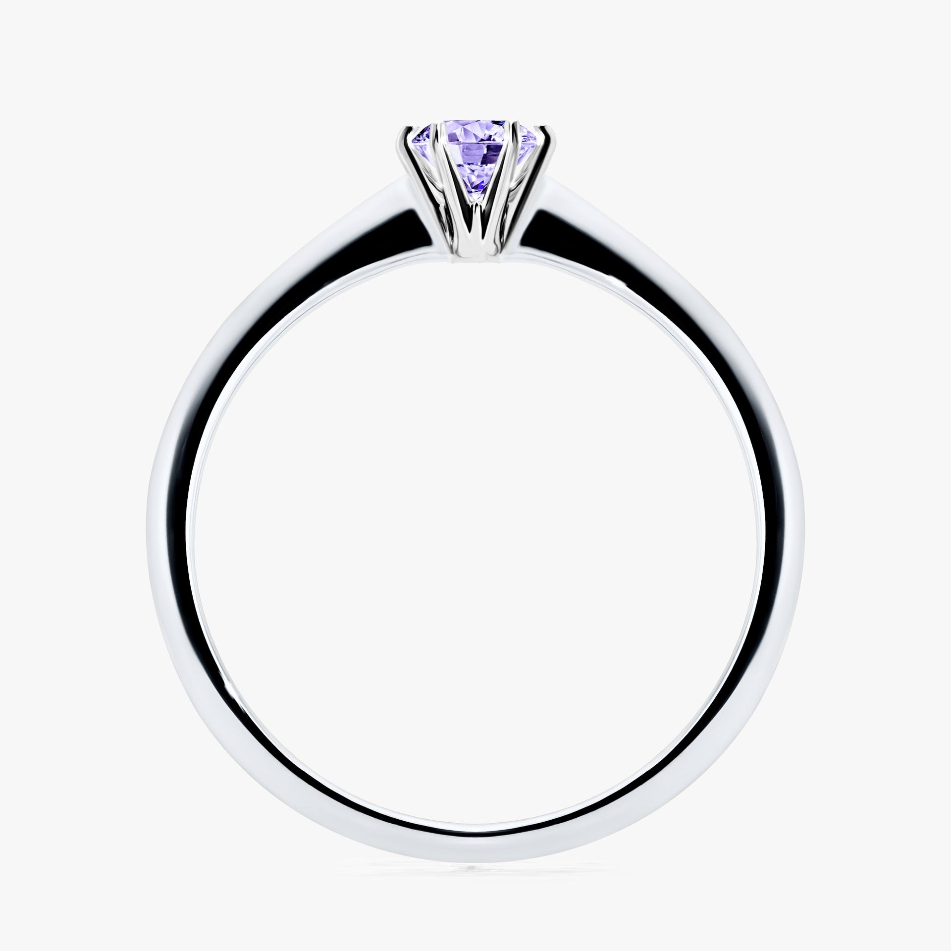Pierscionek zareczynowy z tanzanitem 025 CT z bialego zlota my love 02