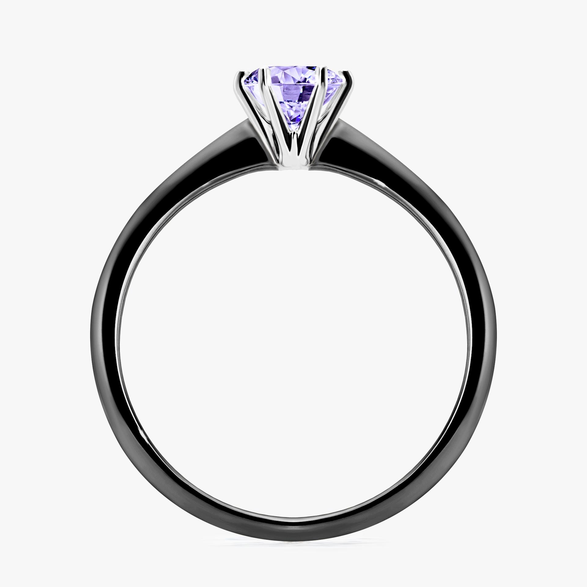 Pierscionek zareczynowy z tanzanitem 050 CT z czarnego zlota my love 02