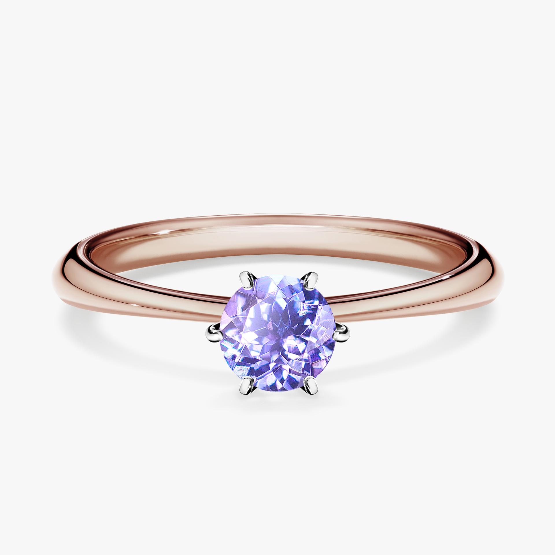 Pierscionek zareczynowy z tanzanitem 050 CT z rozowego zlota my love 01