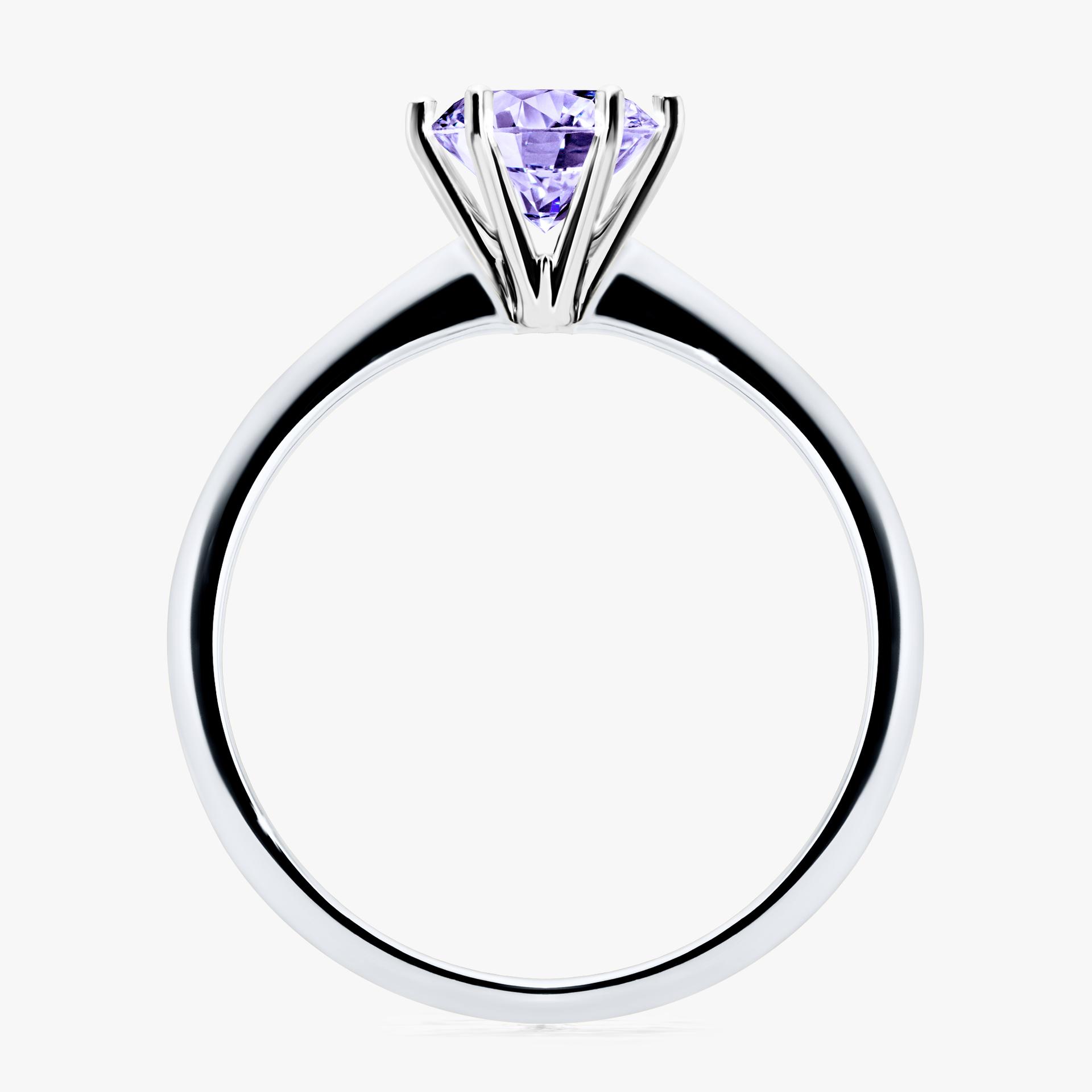 Pierscionek zareczynowy z tanzanitem 100 CT z bialego zlota my love 03