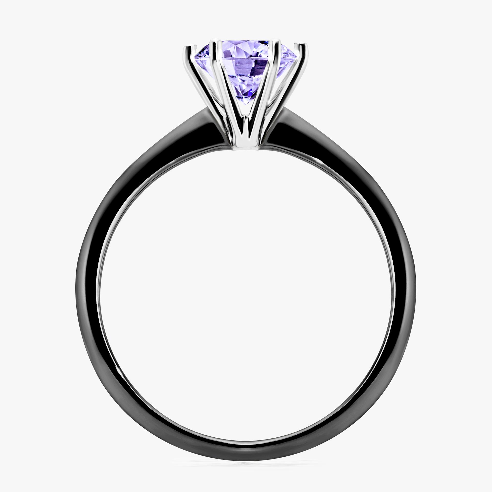 Pierscionek zareczynowy z tanzanitem 100 CT z czarnego zlota my love 03