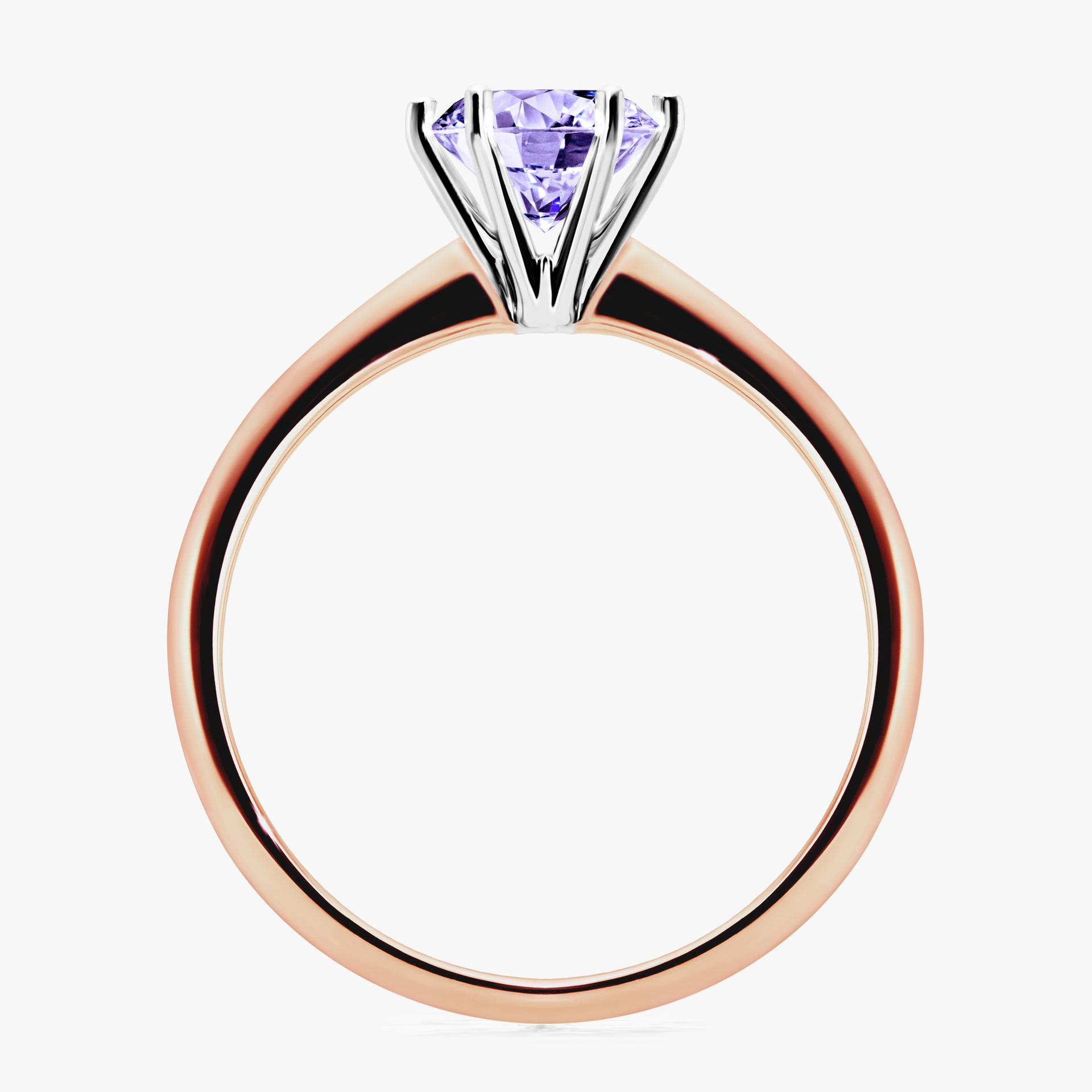 Pierscionek zareczynowy z tanzanitem 100 CT z rozowego zlota my love 03