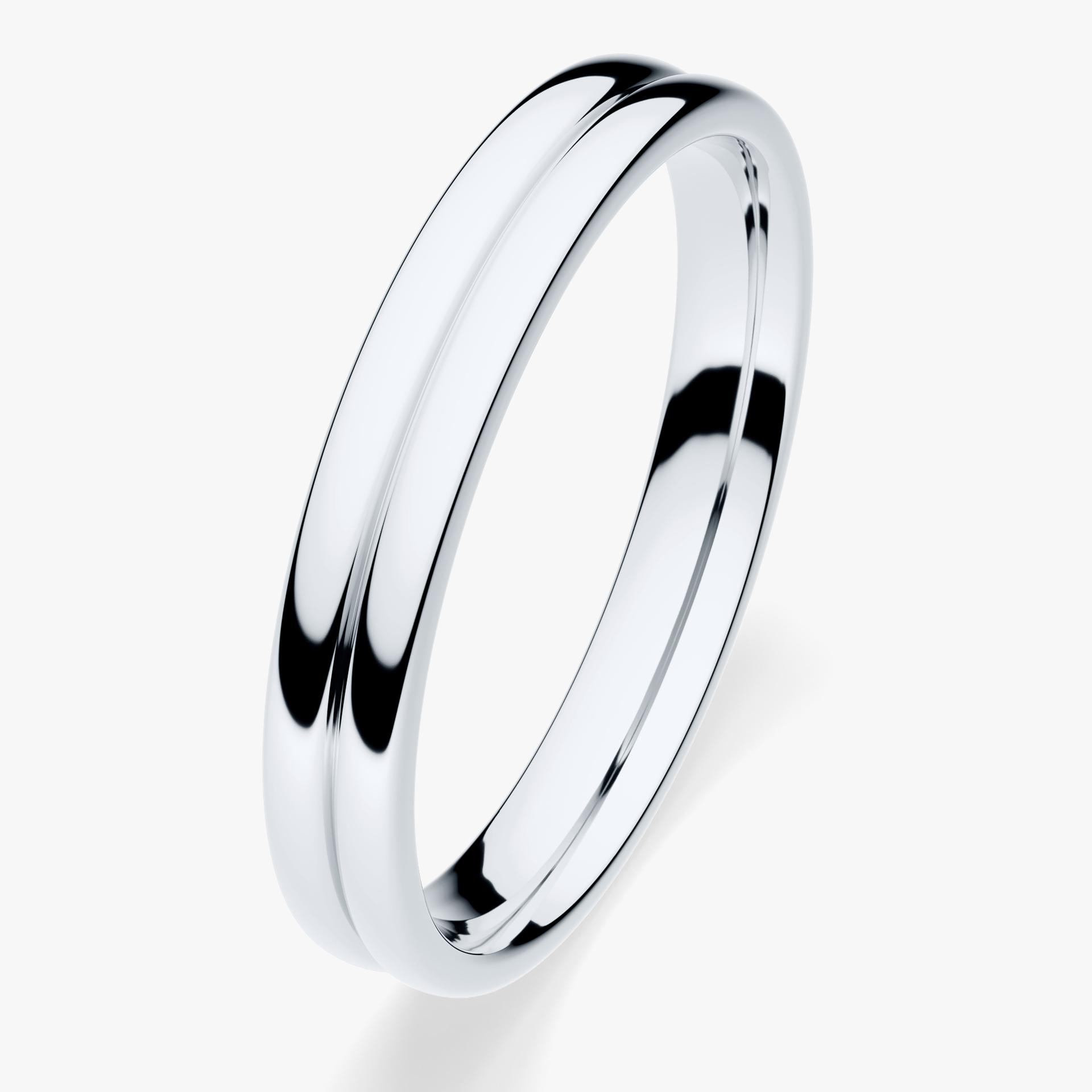Obrączka ślubna Modern 1 z białego złota 3mm