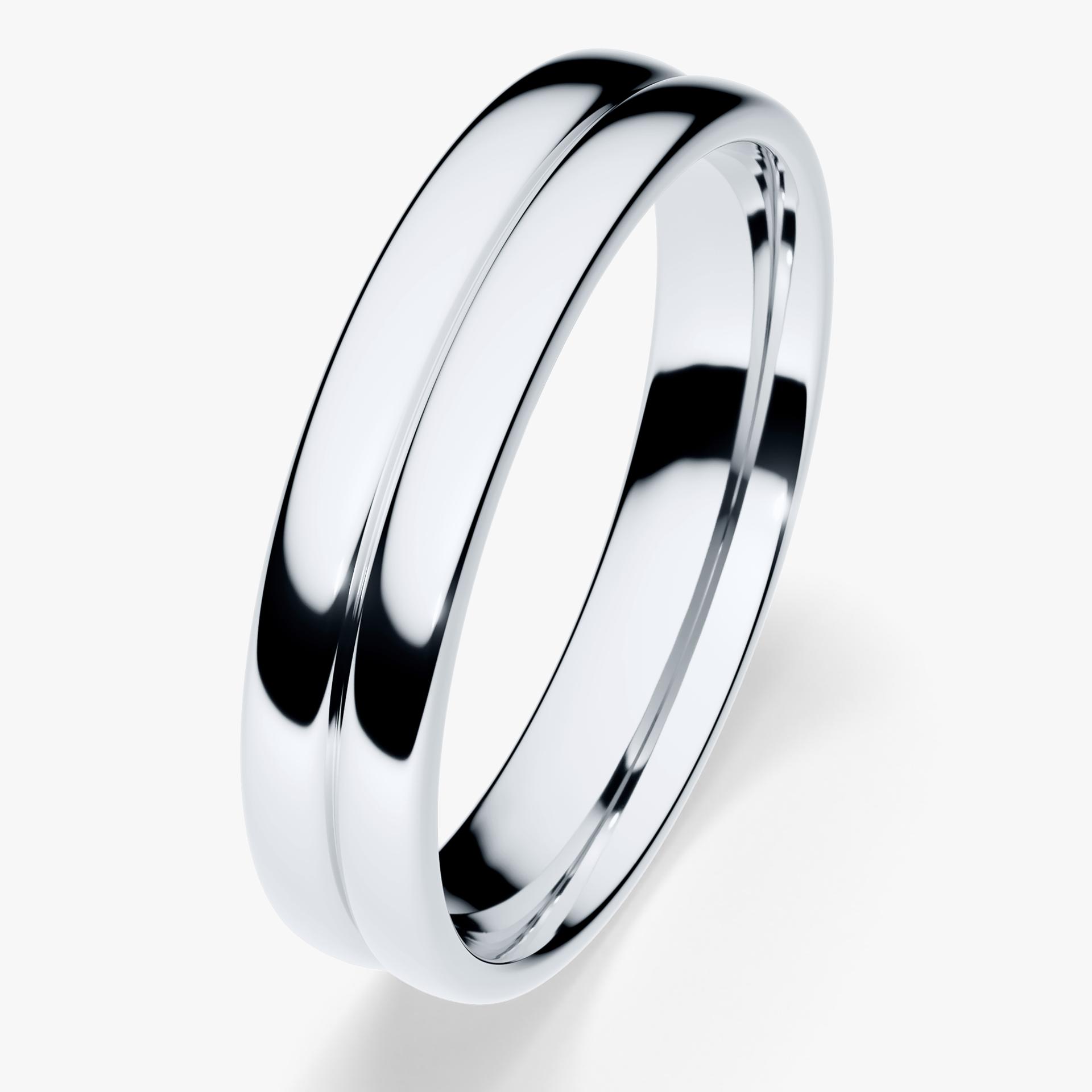 Obrączka ślubna Modern 1 z białego złota 4mm