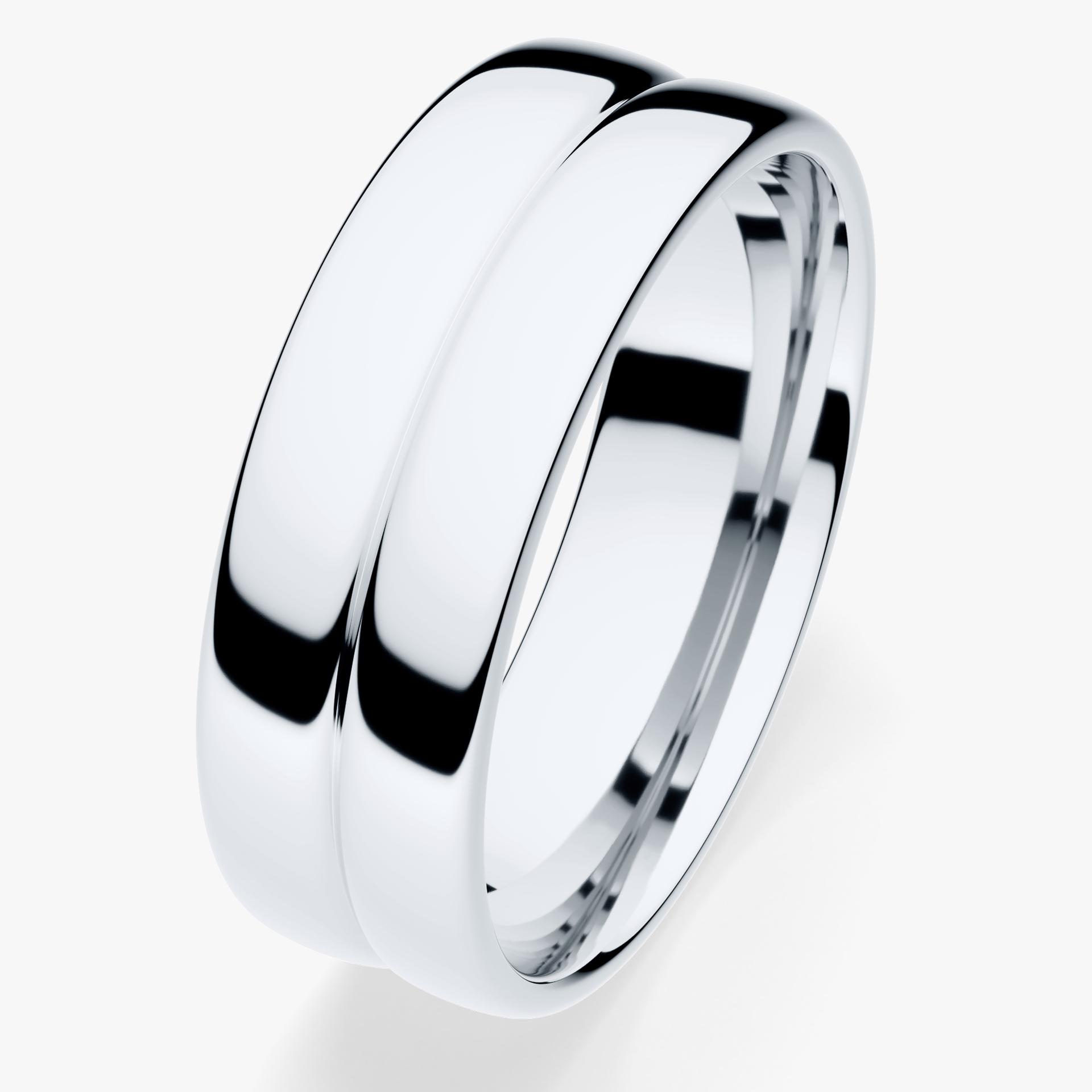 Obraczka slubna modern two 6 mm z bialego zlota 01