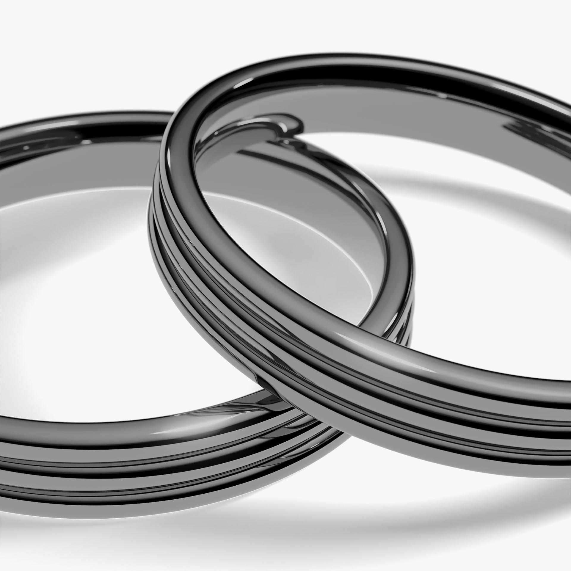 Obraczka slubna modern three 3 mm z czarnego zlota 05