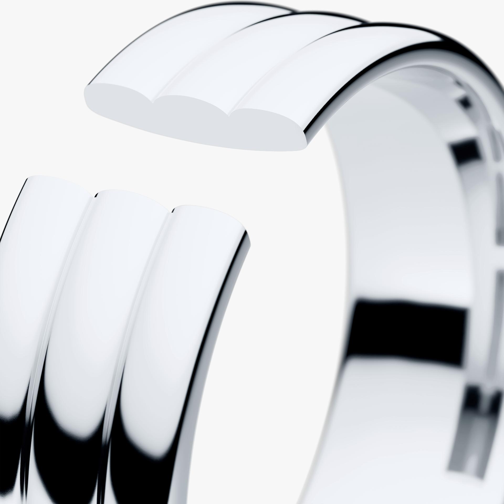 Obrączka ślubna Modern 2 z białego złota 6mm
