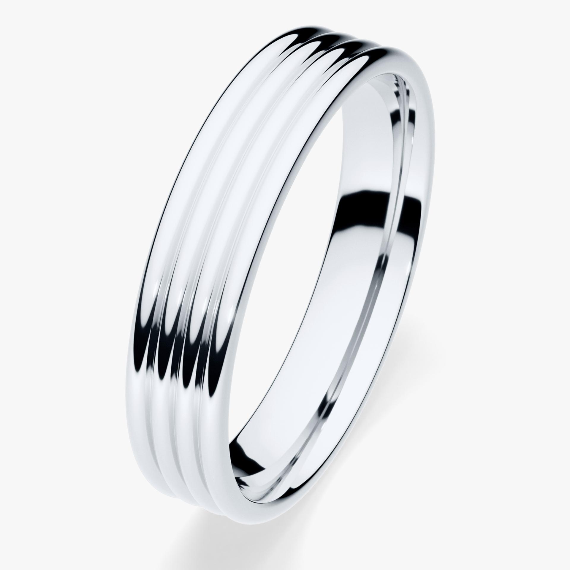 Obrączka ślubna Modern 3 z białego złota 4mm