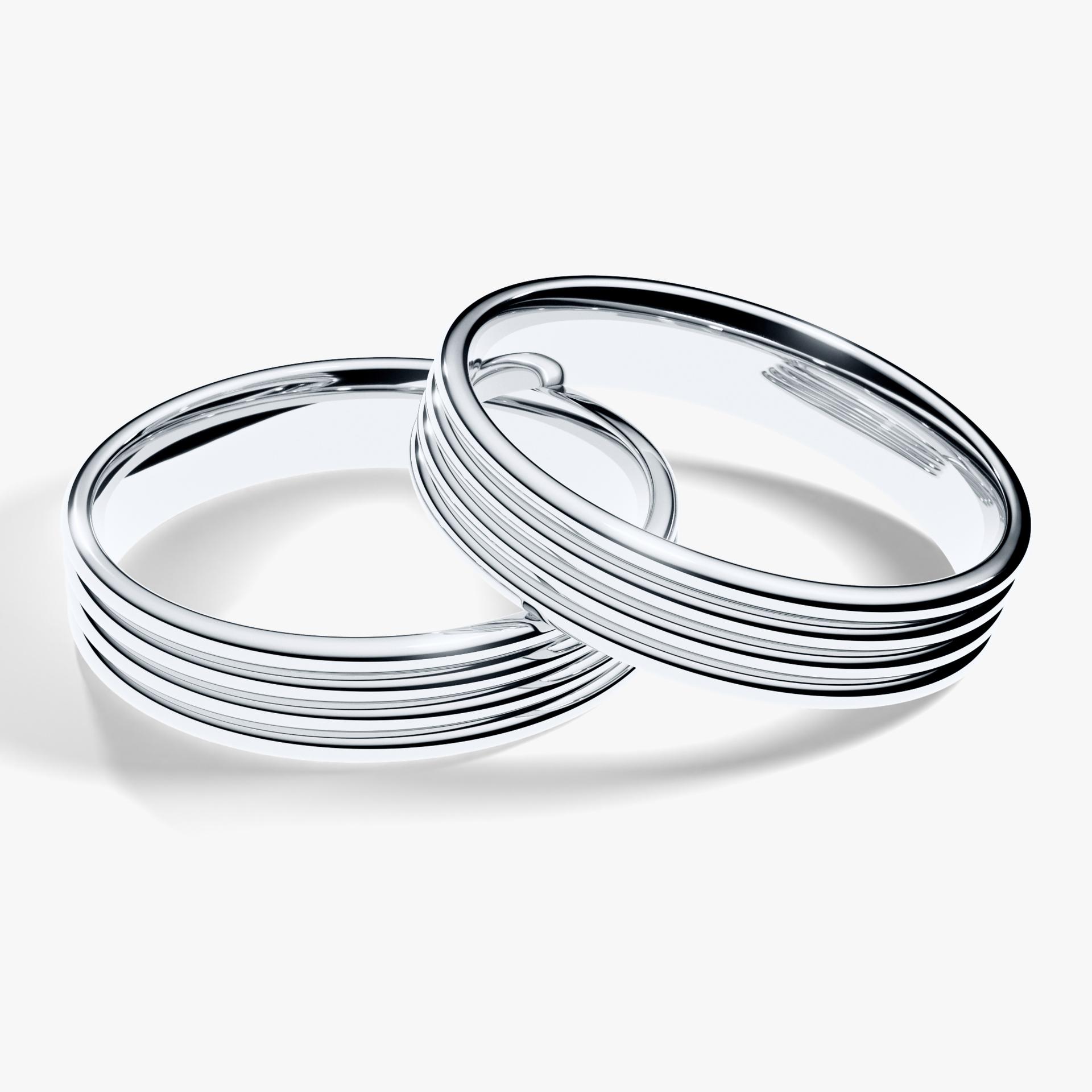 Obraczka slubna modern four 4 mm z bialego zlota 04