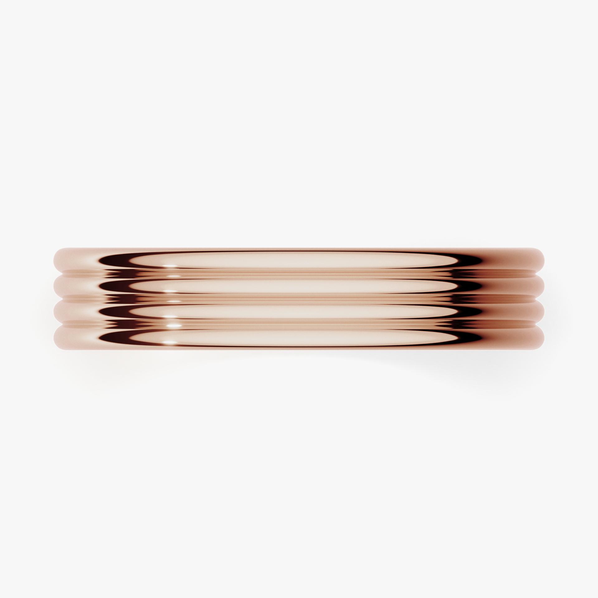 Obrączka ślubna Modern 3 z różowego złota 4mm