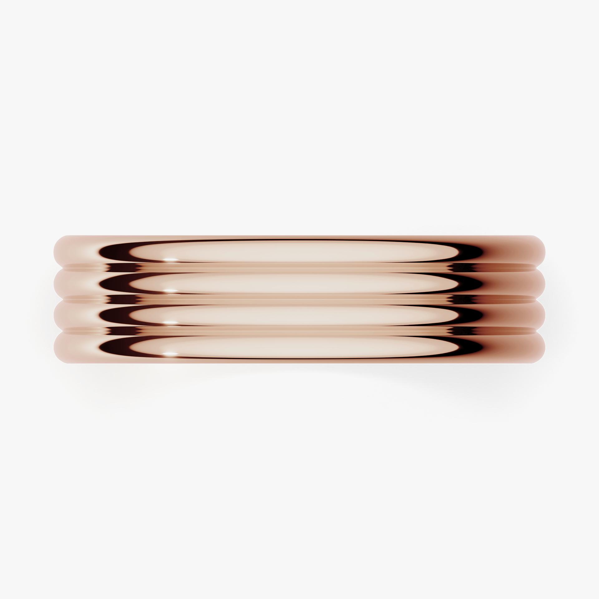 Obraczka slubna modern four 5 mm z rozowego zlota 02