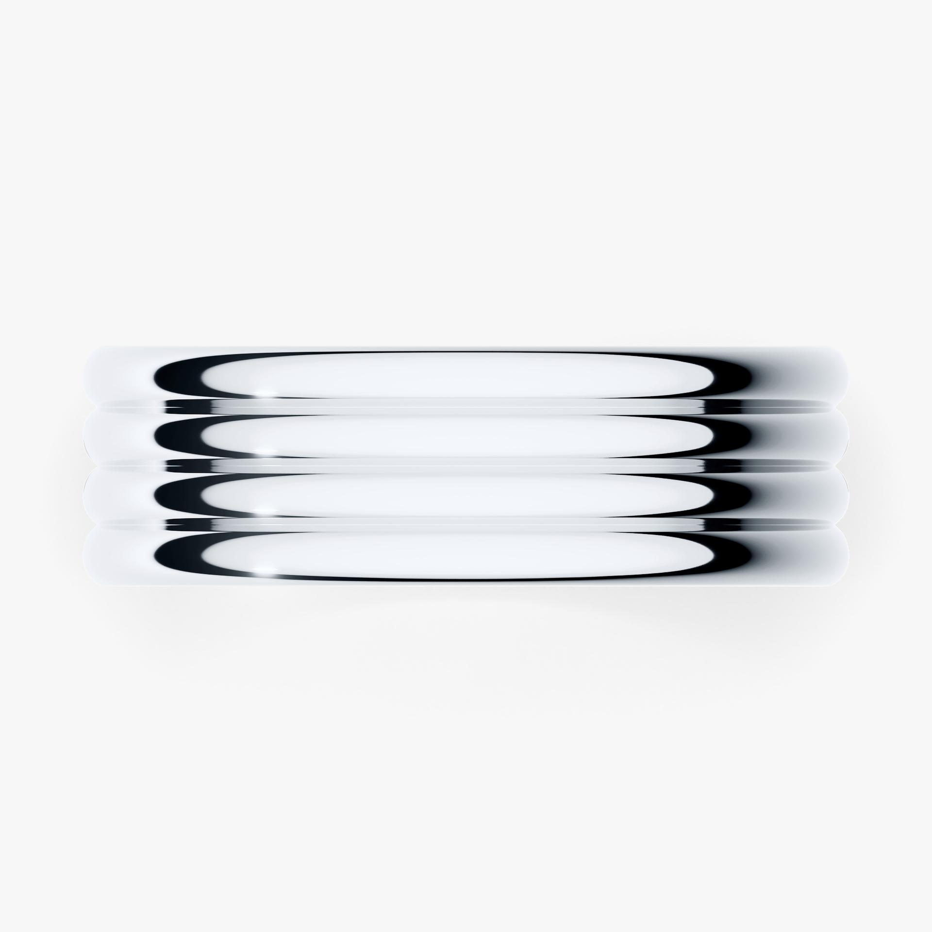 Obrączka ślubna Modern 3 z białego złota 6mm