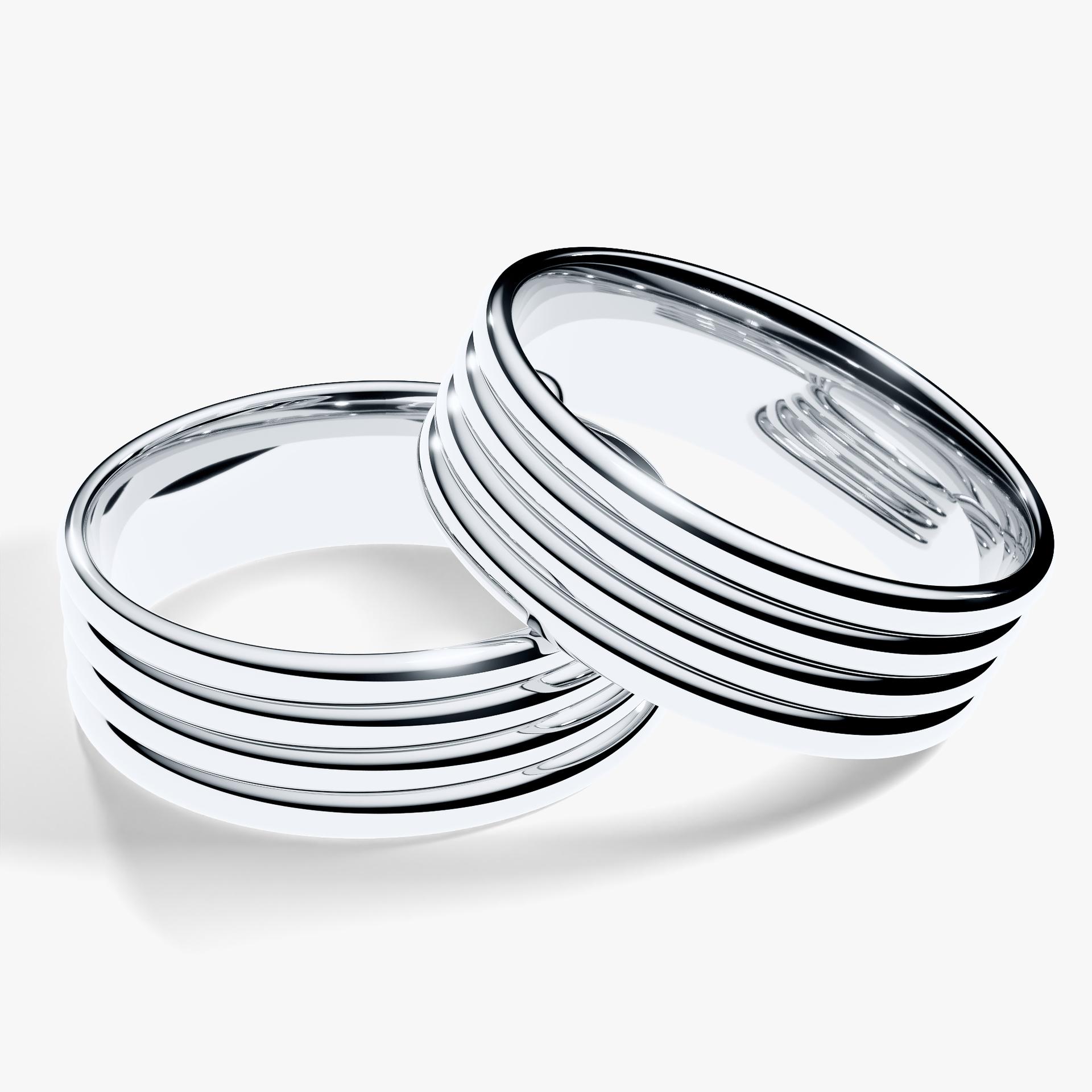 Obraczka slubna modern four 6 mm z bialego zlota 04
