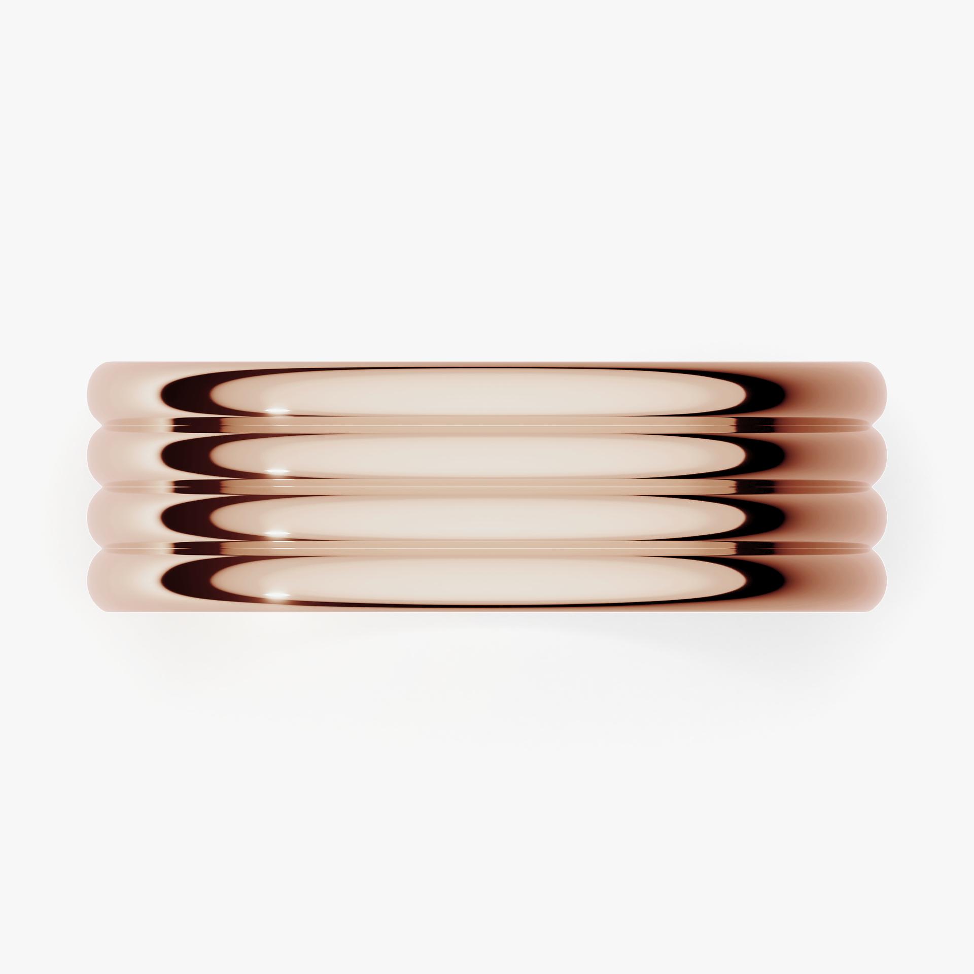 Obrączka ślubna Modern 3 z różowego złota 6mm