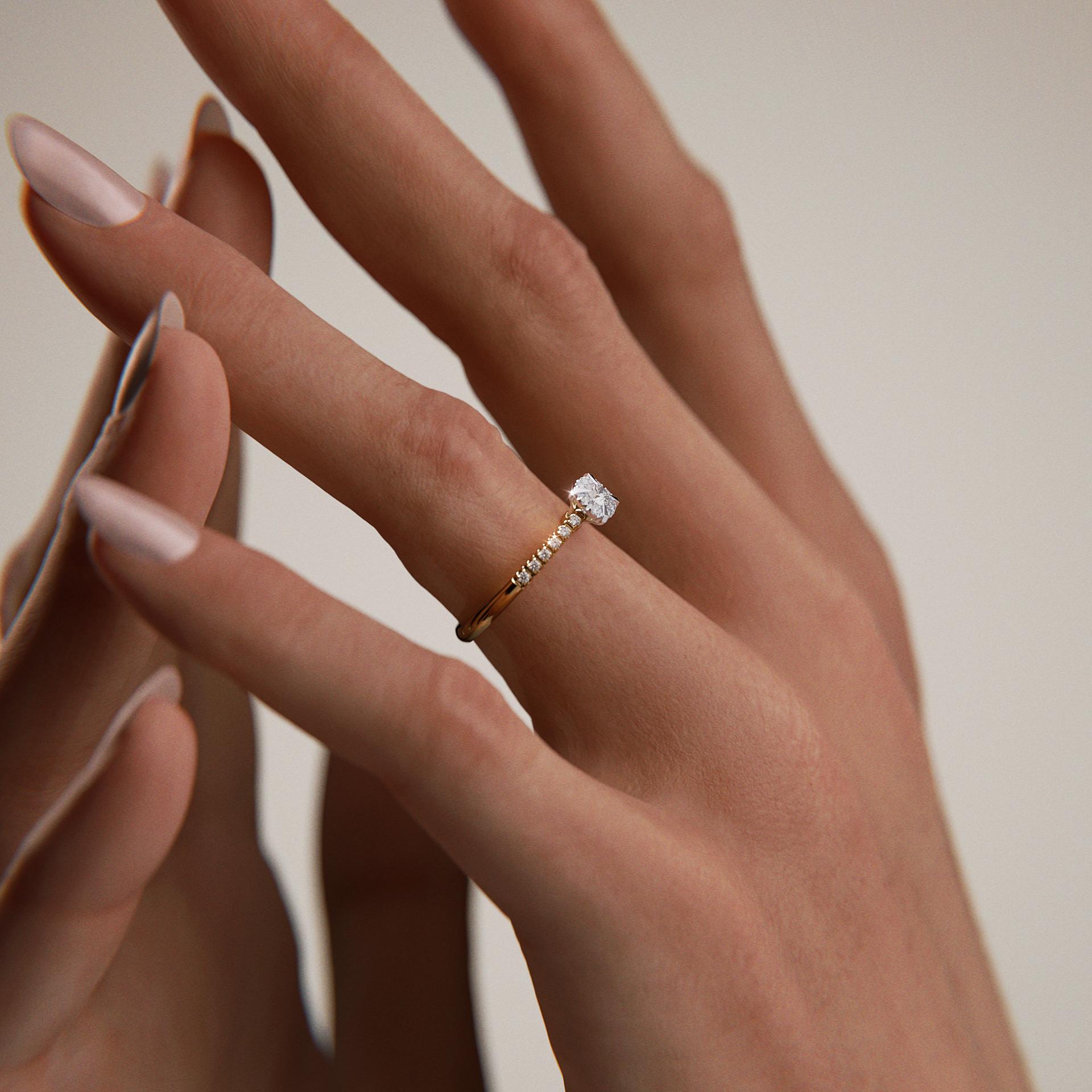 Pierścionek zaręczynowy My Princess z żółtego złota z diamentem naturalnym 0,28ct