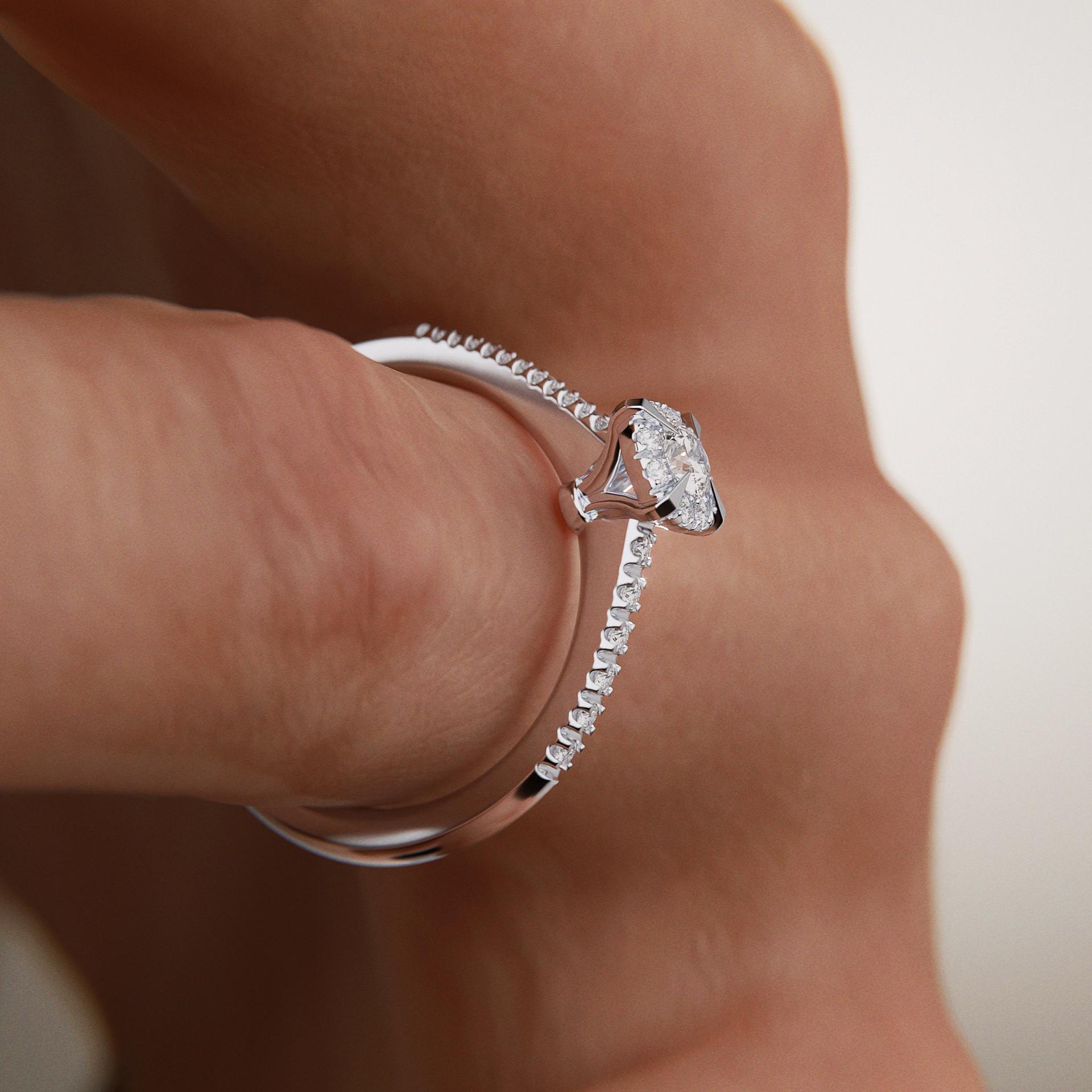 Pierścionek zaręczynowy My Princess z żółtego złota z diamentem naturalnym 0,28ct