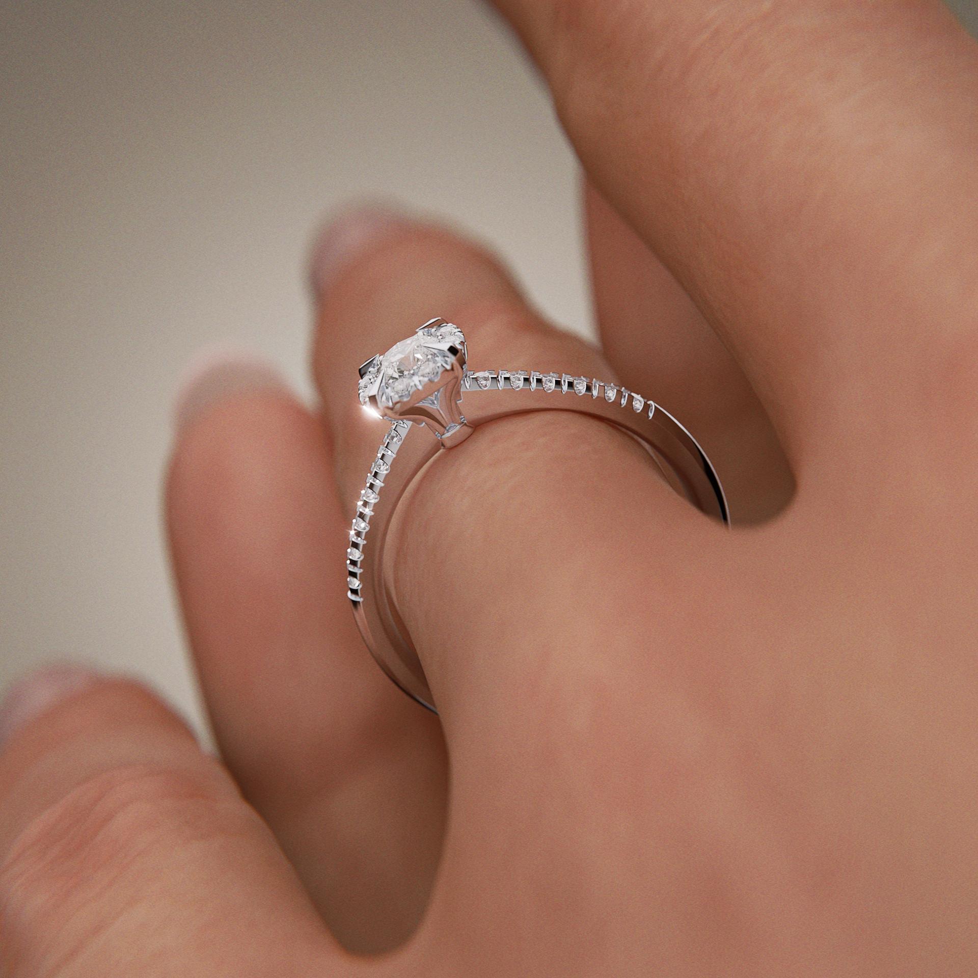 Pierścionek zaręczynowy My Princess z żółtego złota z diamentem naturalnym 0,47ct