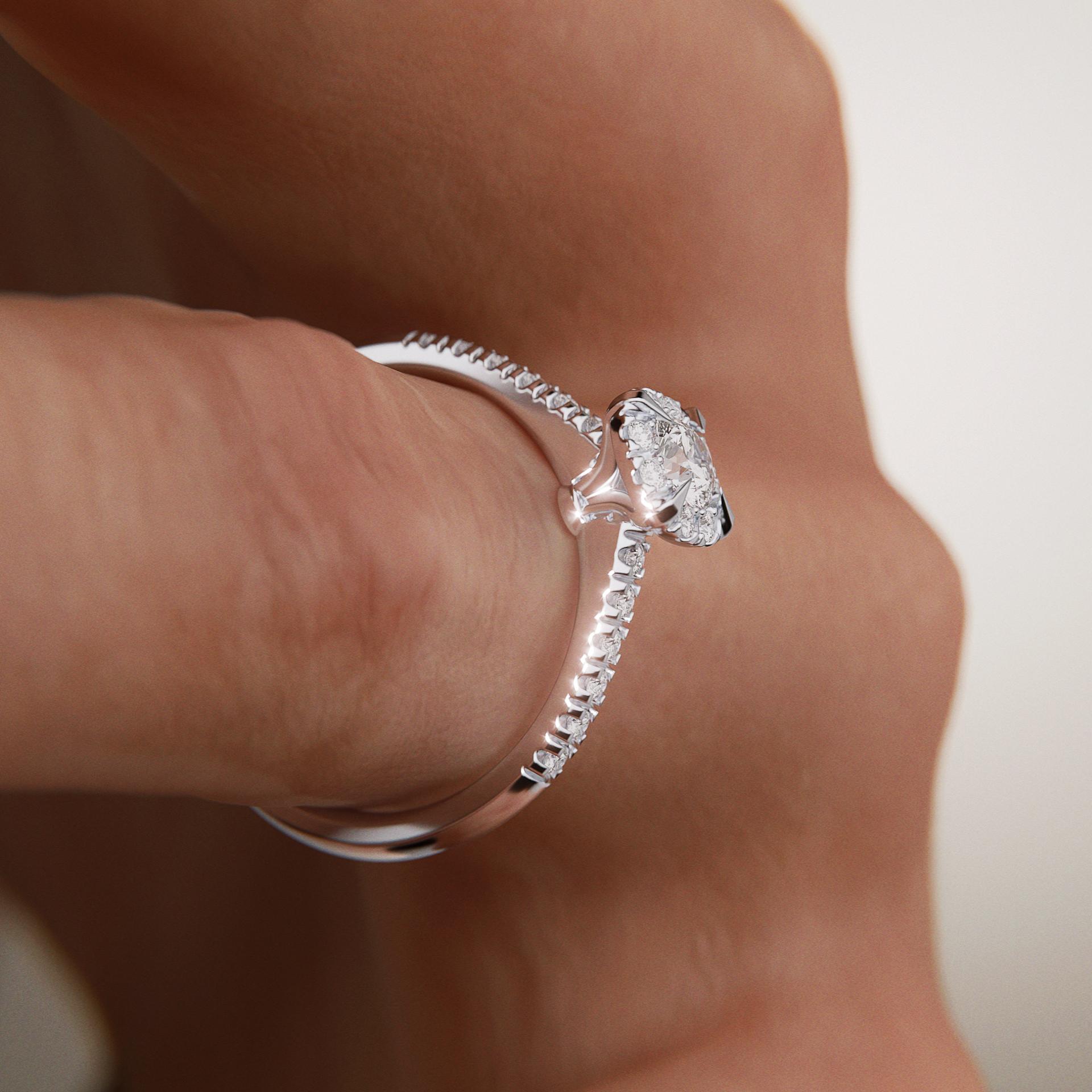 Pierścionek zaręczynowy My Princess z białego złota z diamentem laboratoryjnym 0,47ct