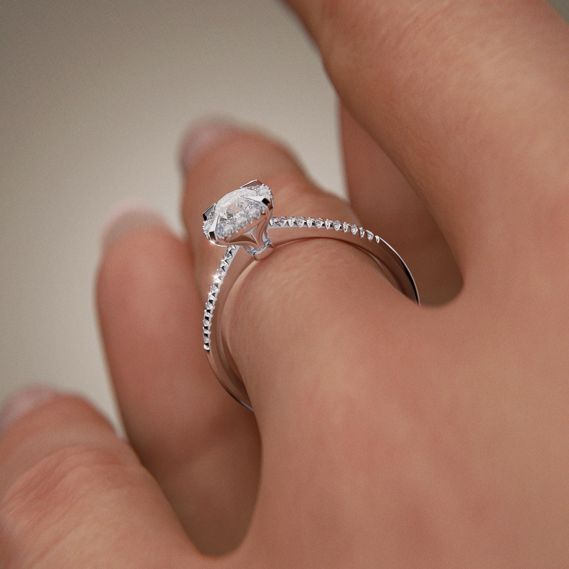 Pierścionek zaręczynowy My Princess z żółtego złota z diamentem laboratoryjnym 0,76ct