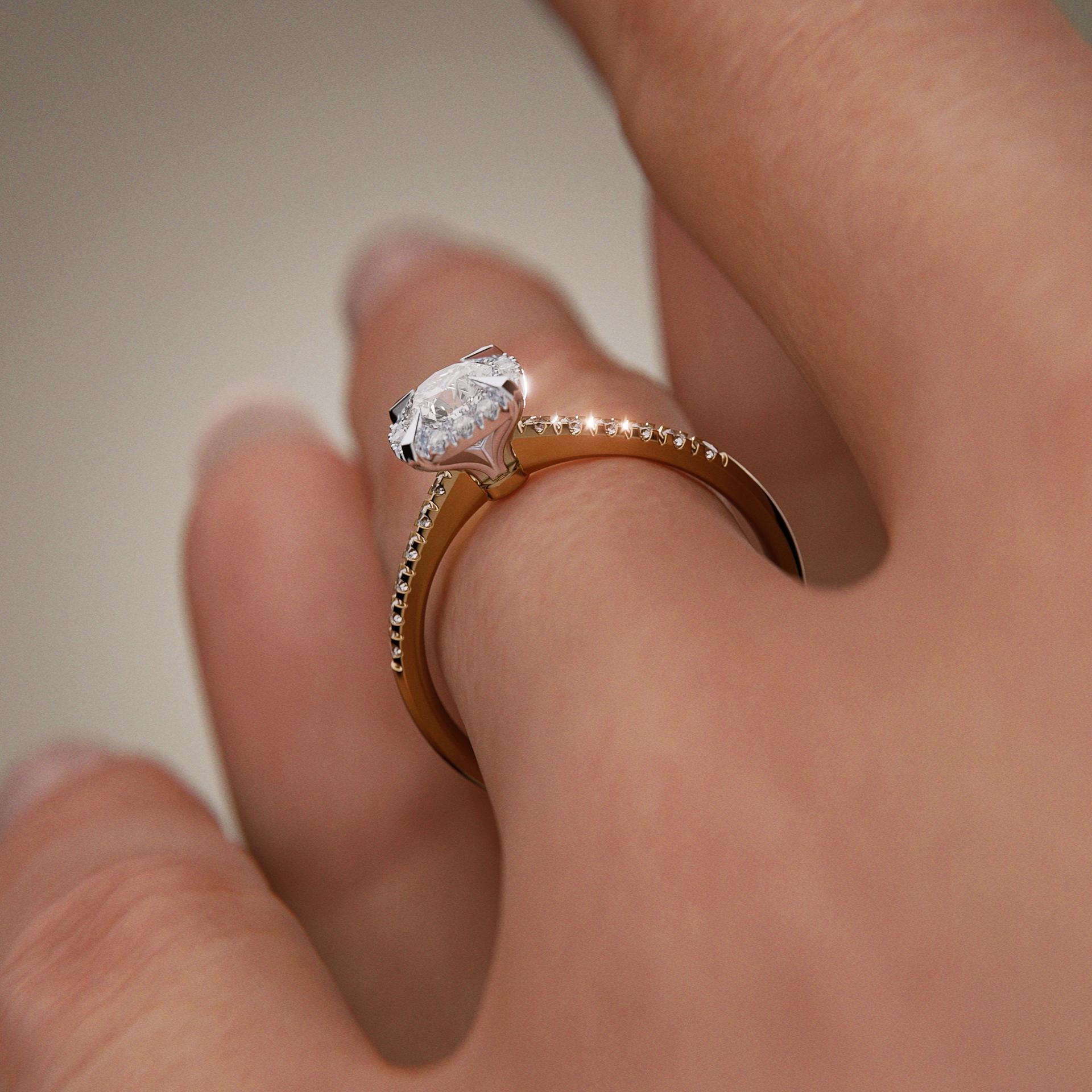 Pierścionek zaręczynowy My Princess z żółtego złota z diamentem naturalnym 0,76ct