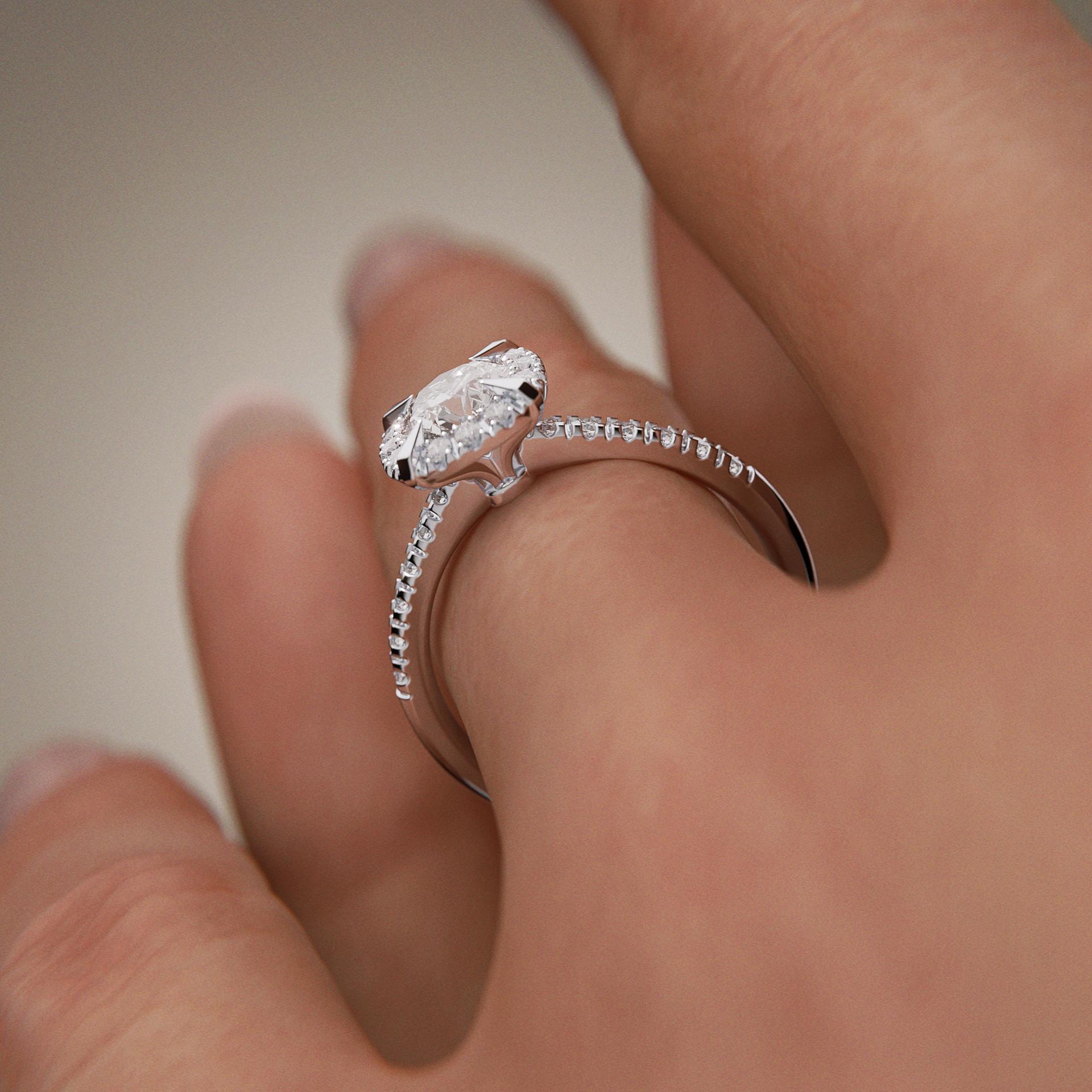 Pierścionek zaręczynowy My Princess z białego złota z diamentem naturalnym 1,18ct