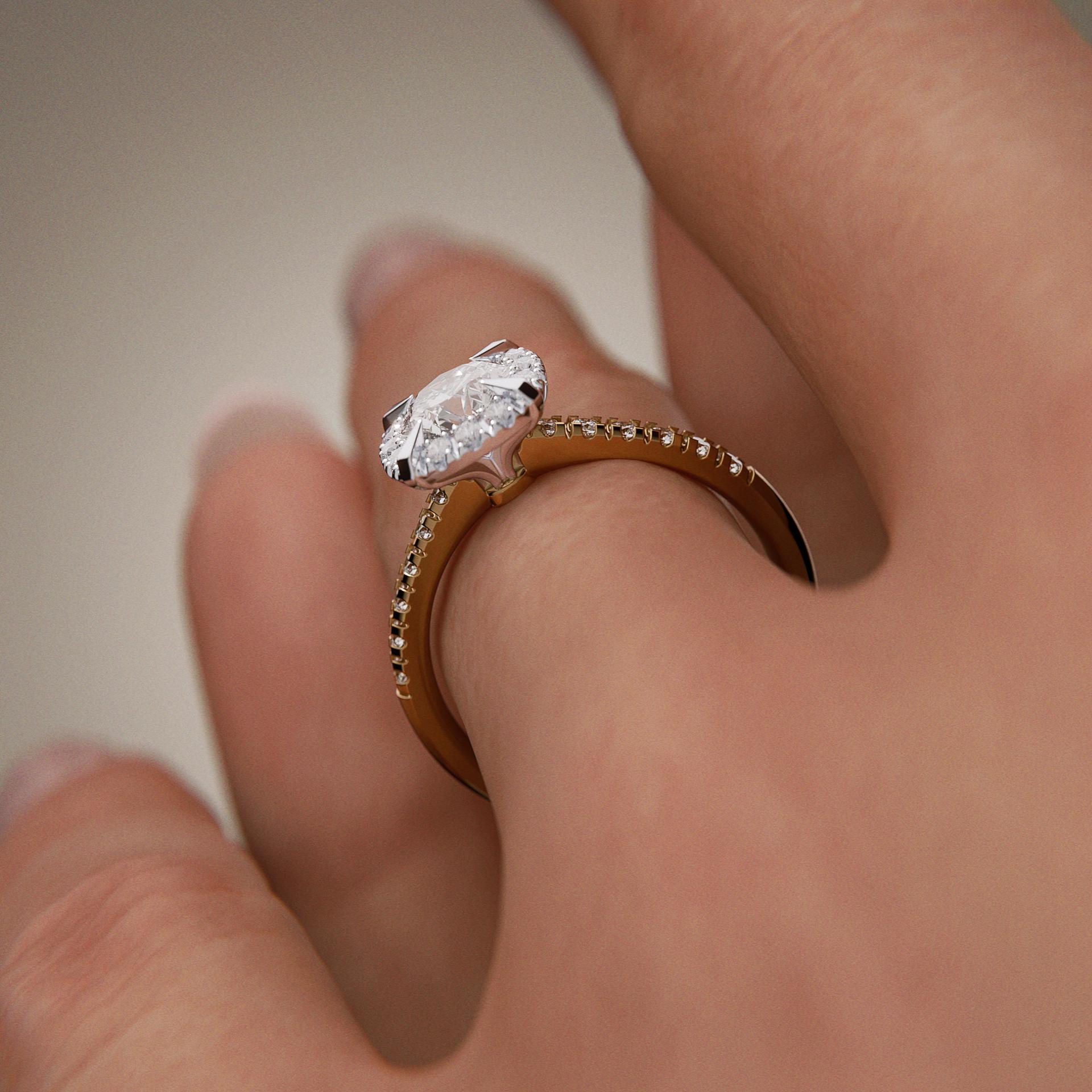 Pierścionek zaręczynowy My Princess z żółtego złota z diamentem naturalnym 1,18ct