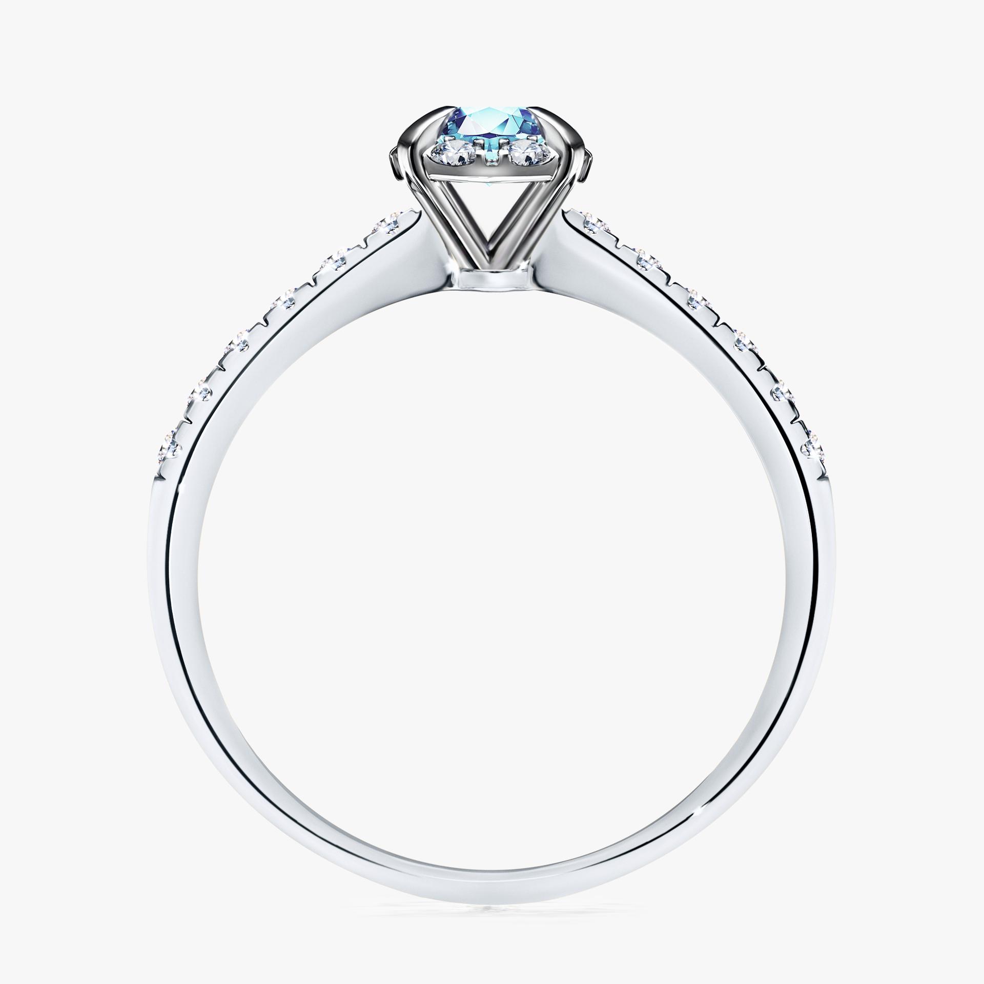 Pierścionek zaręczynowy My Princess z białego złota z akwamarynem 0,47ct