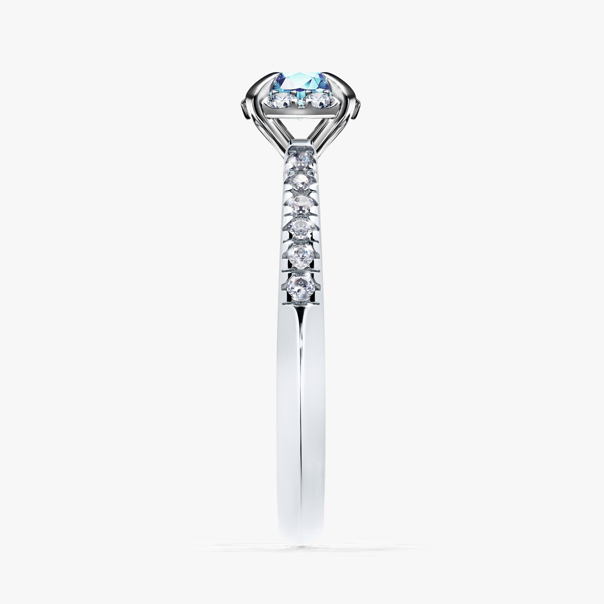 Pierścionek zaręczynowy My Princess z białego złota z akwamarynem 0,47ct