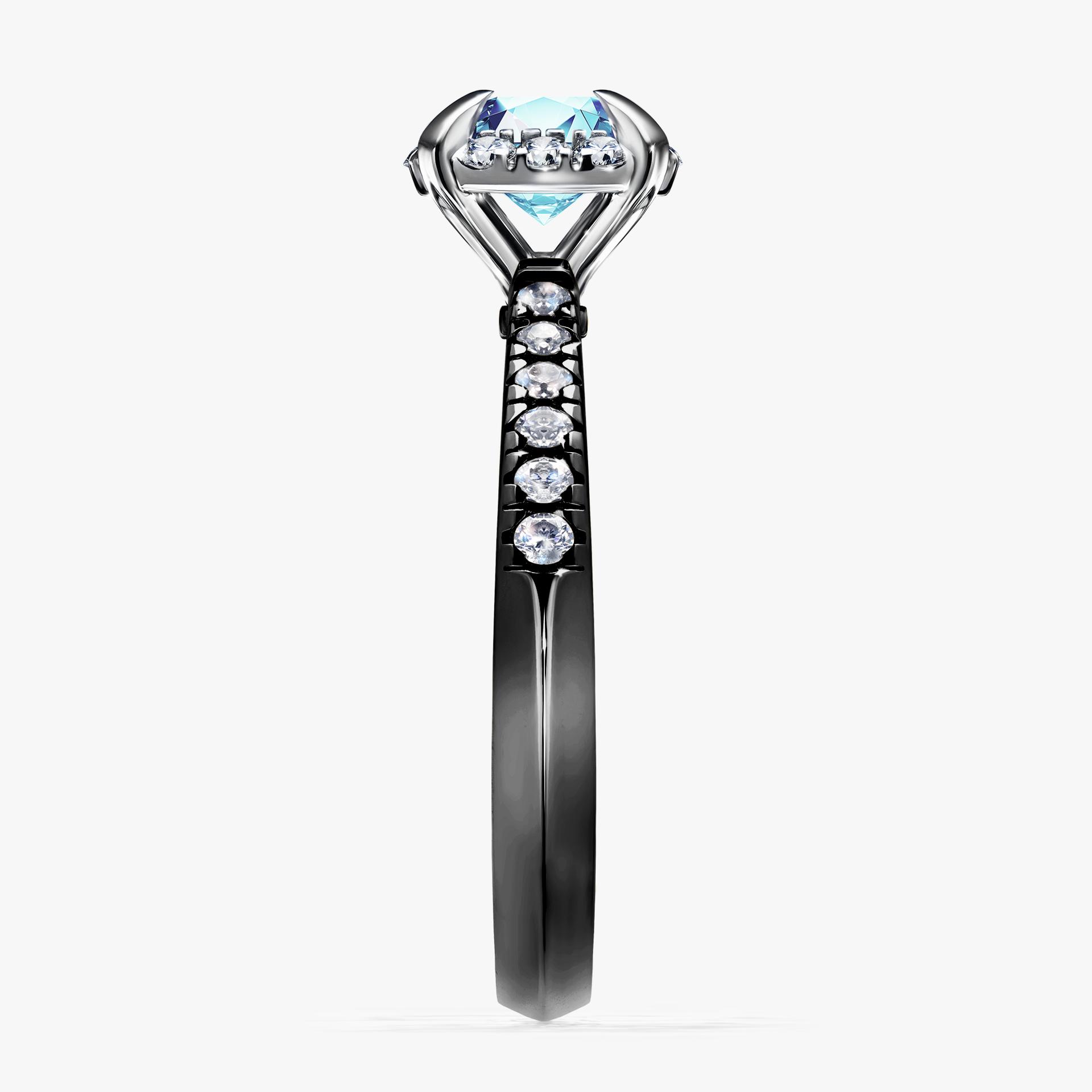 Pierscionek zareczynowy z akwamarynem 118 CT z czarnego zlota my princess 02