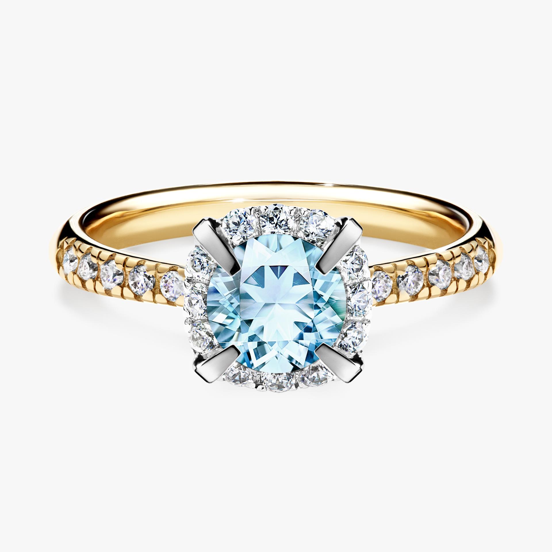 Pierscionek zareczynowy z akwamarynem 118 CT z zoltego zlota my princess 01