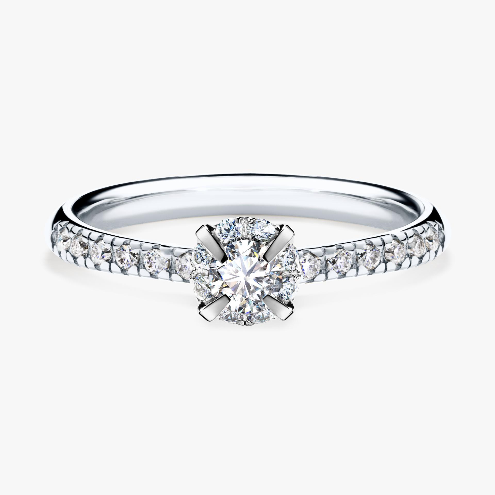 Pierscionek zareczynowy z diamentem 0 26 CT z bialego zlota my princess 01