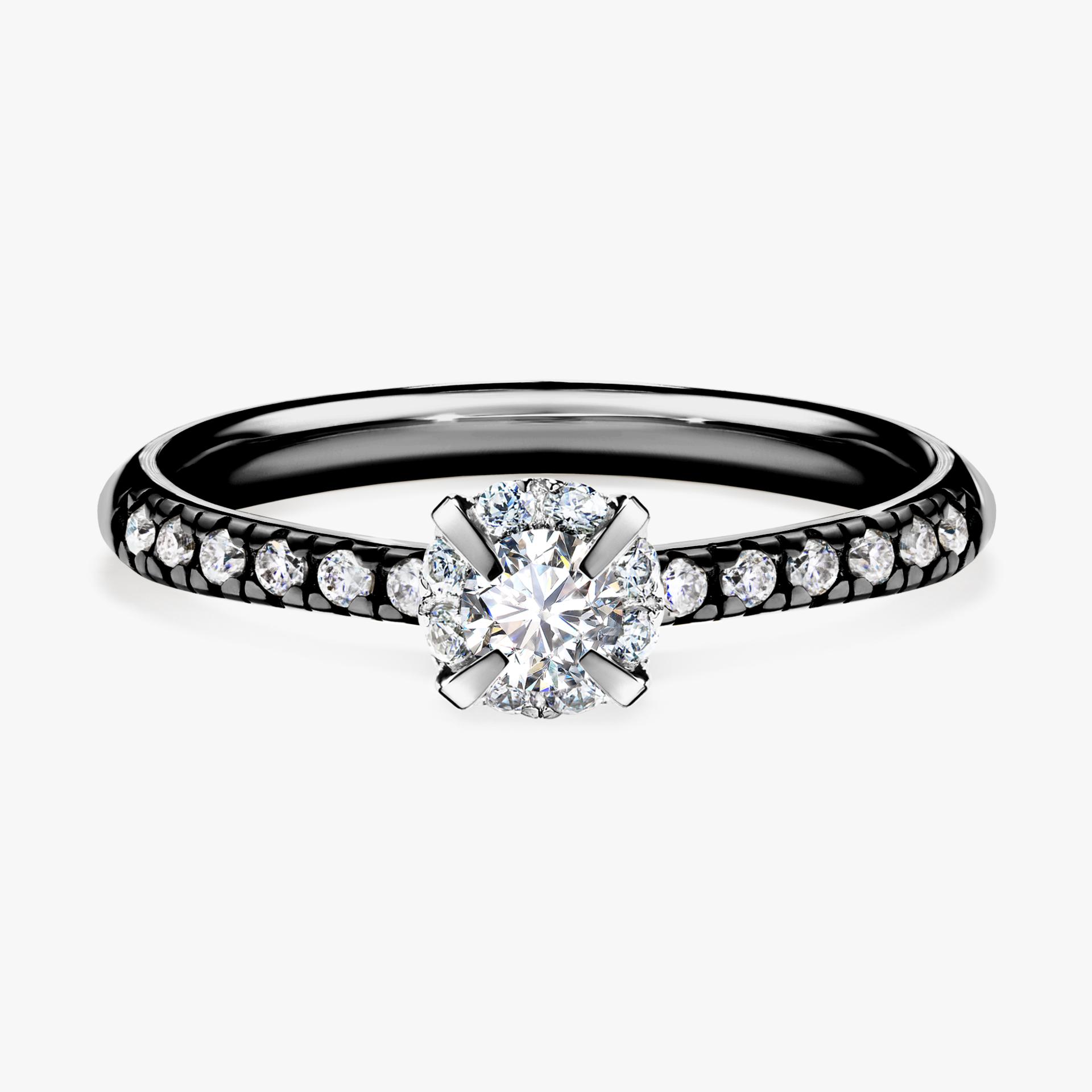 Pierscionek zareczynowy z diamentem 0 26 CT z czarnego zlota my princess 01