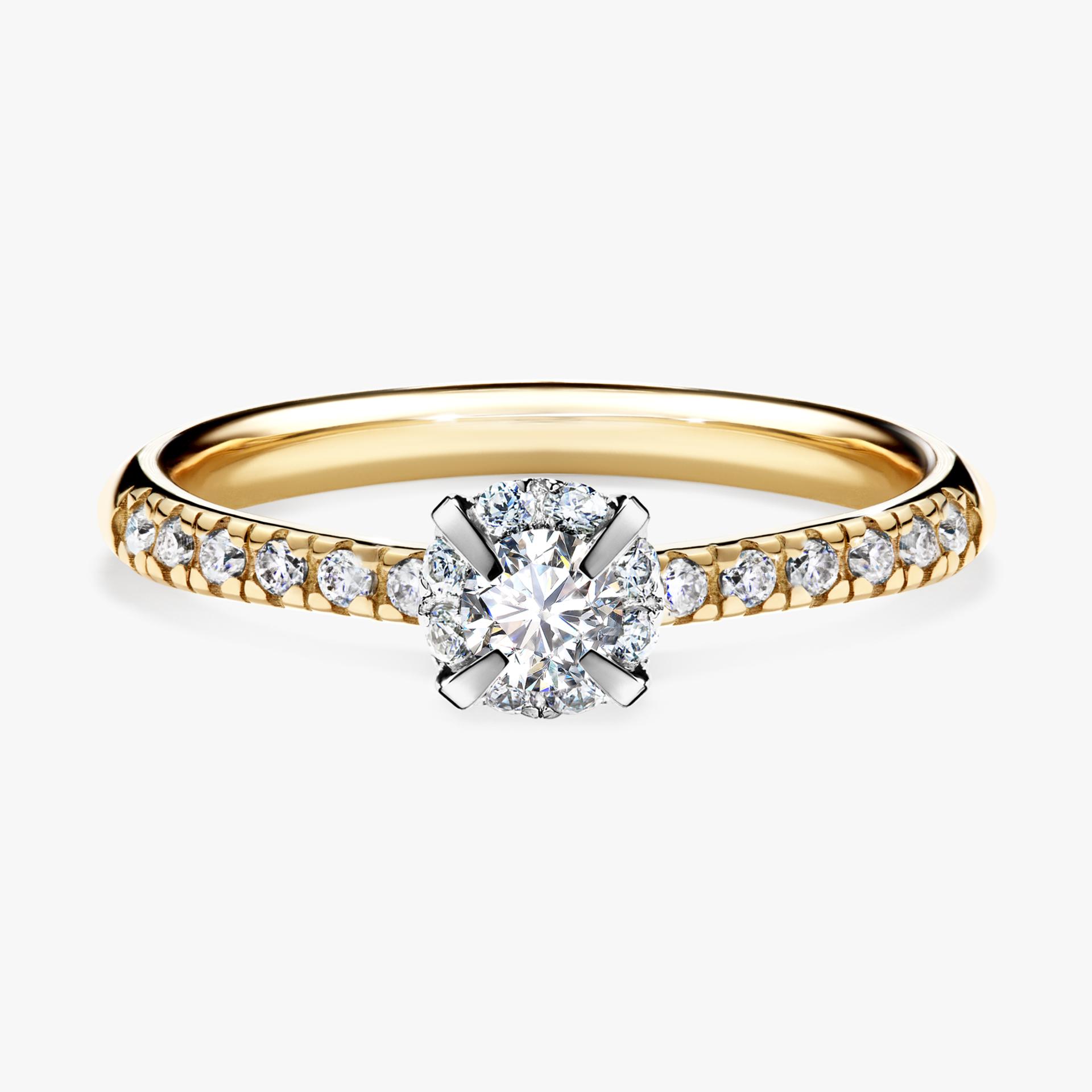 Pierścionek zaręczynowy My Princess z żółtego złota z diamentem naturalnym 0,28ct