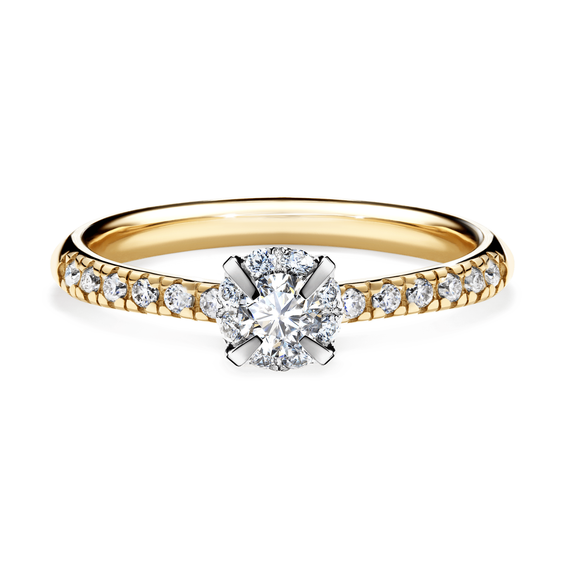 Pierścionek zaręczynowy My Princess z żółtego złota z diamentem naturalnym 0,28ct