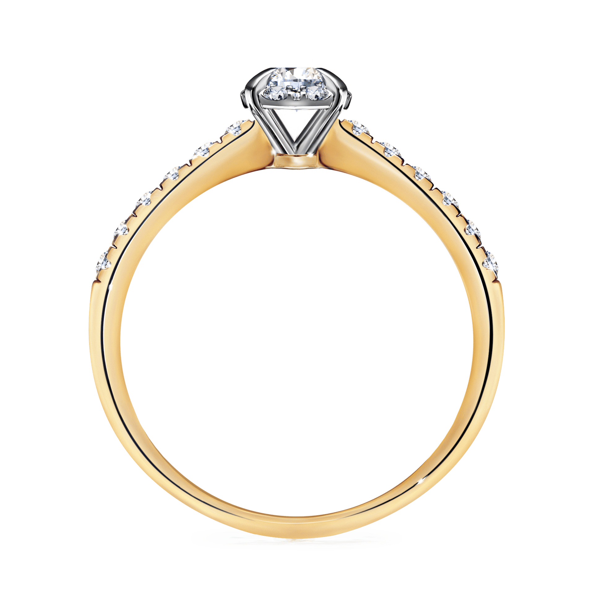 Pierścionek zaręczynowy My Princess z żółtego złota z diamentem naturalnym 0,28ct