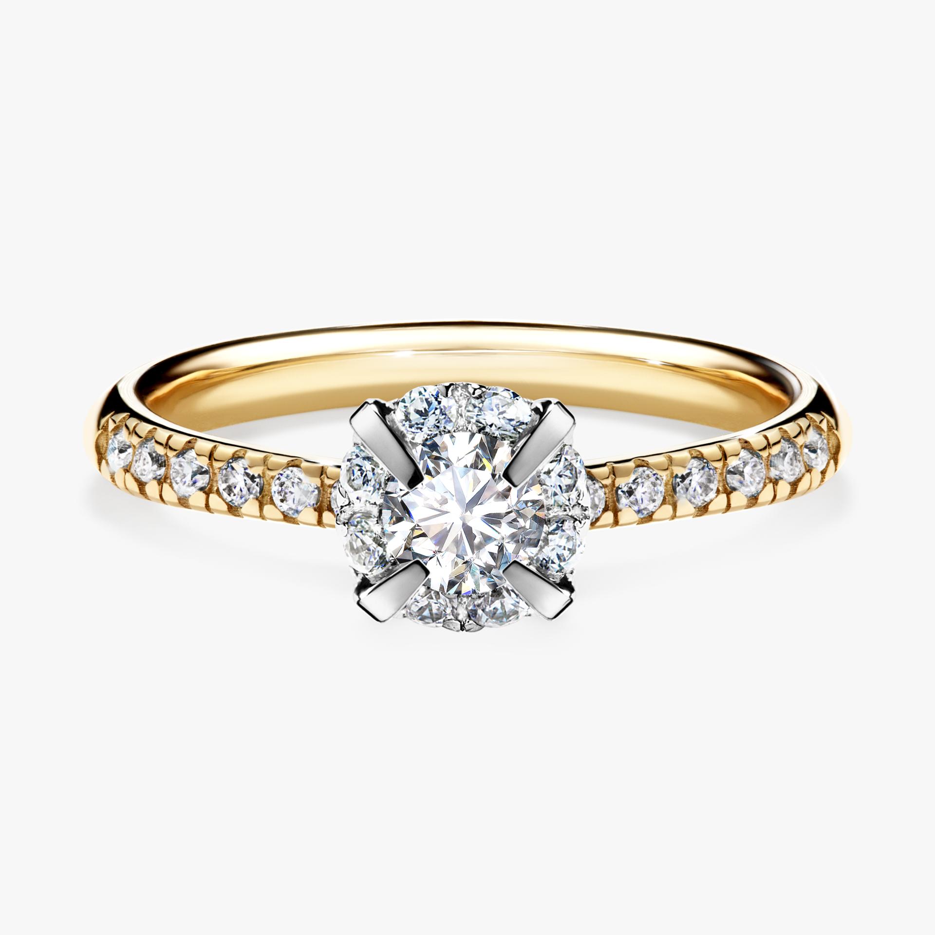 Pierscionek zareczynowy z diamentem 0 47 CT z zoltego zlota my princess 01
