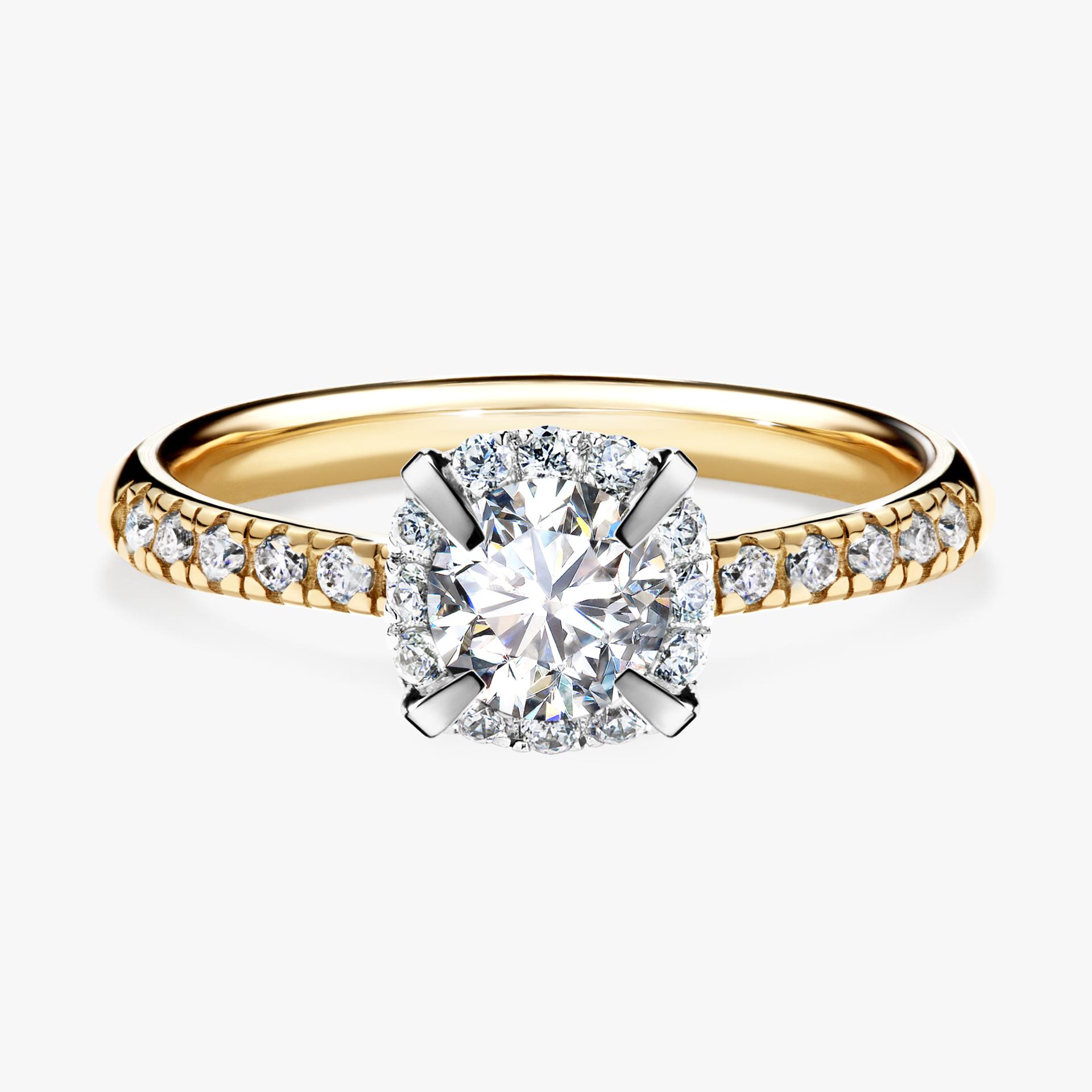 Pierscionek zareczynowy z diamentem 0 76 CT z zoltego zlota my princess 01