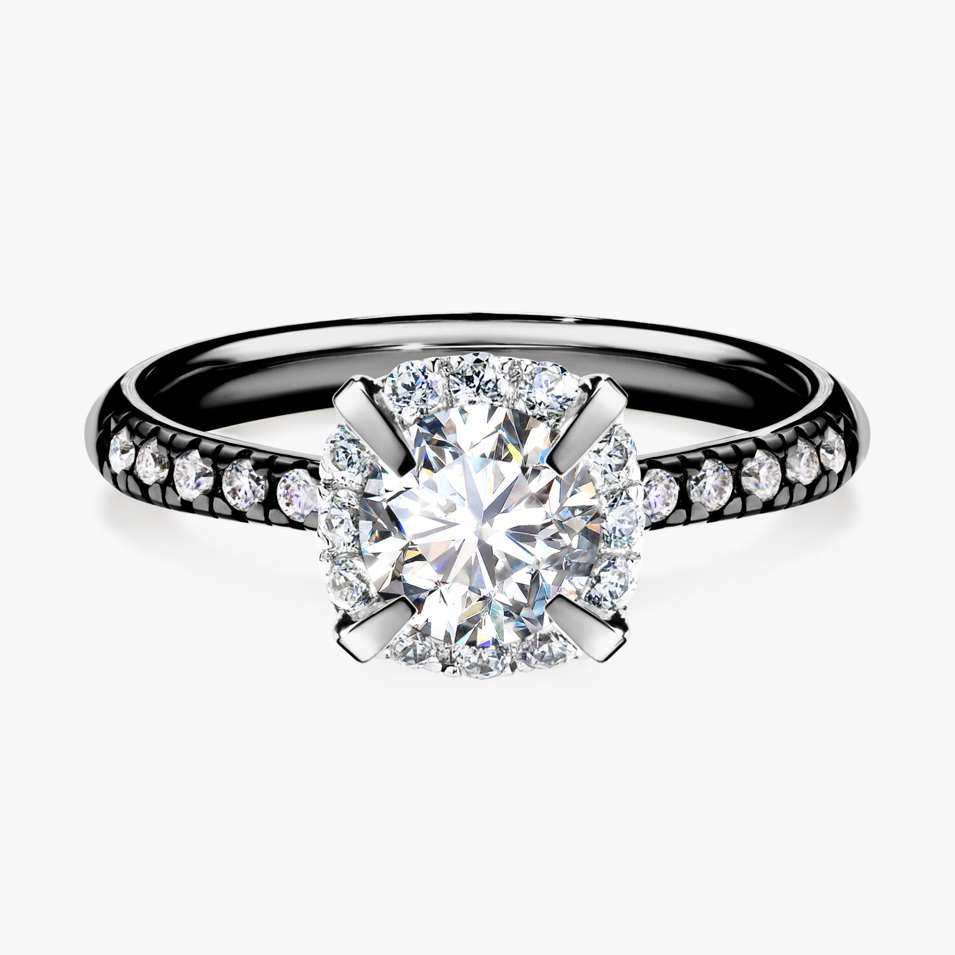 Pierscionek zareczynowy z diamentem 118 CT z czarnego zlota my princess 01
