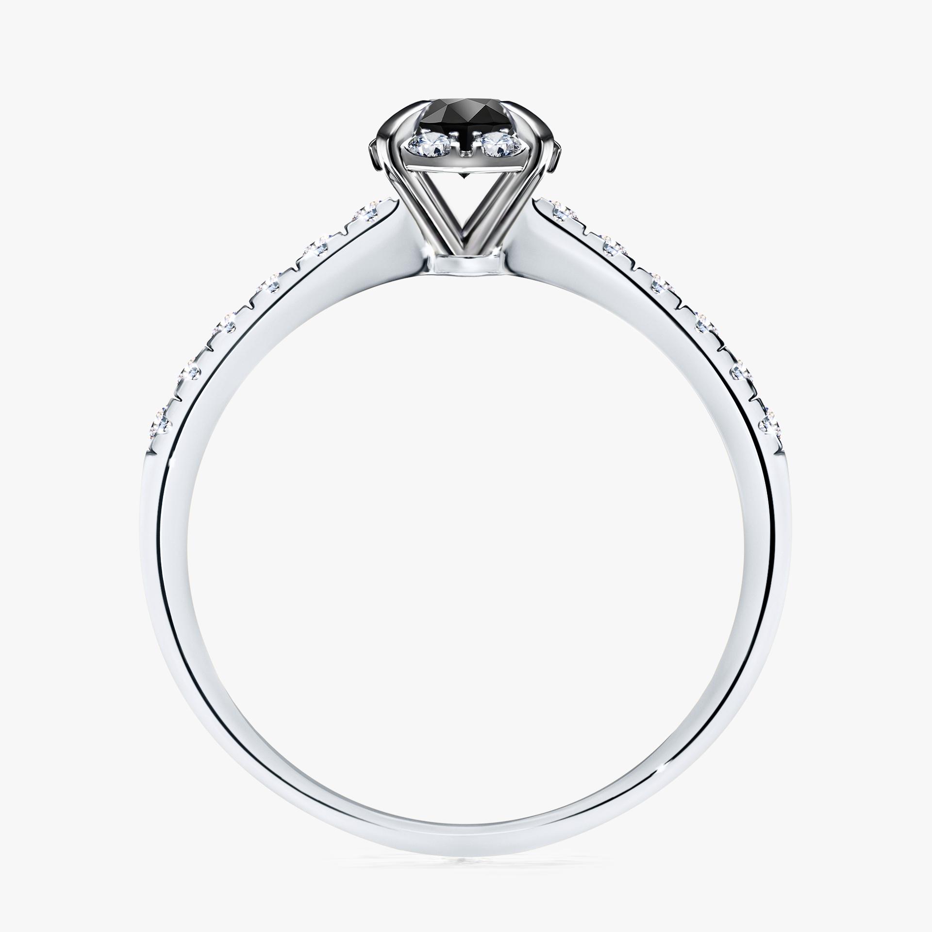 Pierscionek zareczynowy z diamentem czarny 047 CT z bialego zlota my princess 02