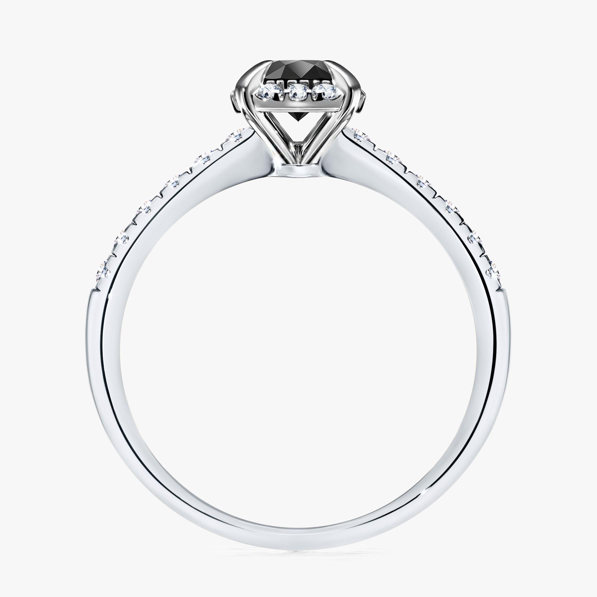 Pierscionek zareczynowy z diamentem czarny 076 CT z bialego zlota my princess 02