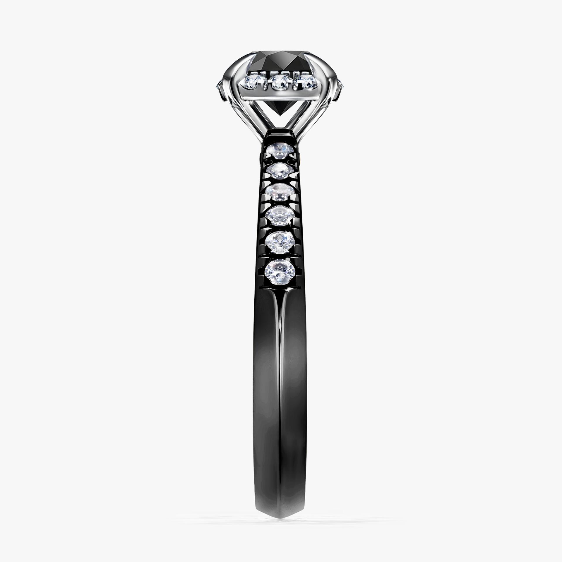 Pierscionek zareczynowy z diamentem czarny 076 CT z czarnego zlota my princess 03