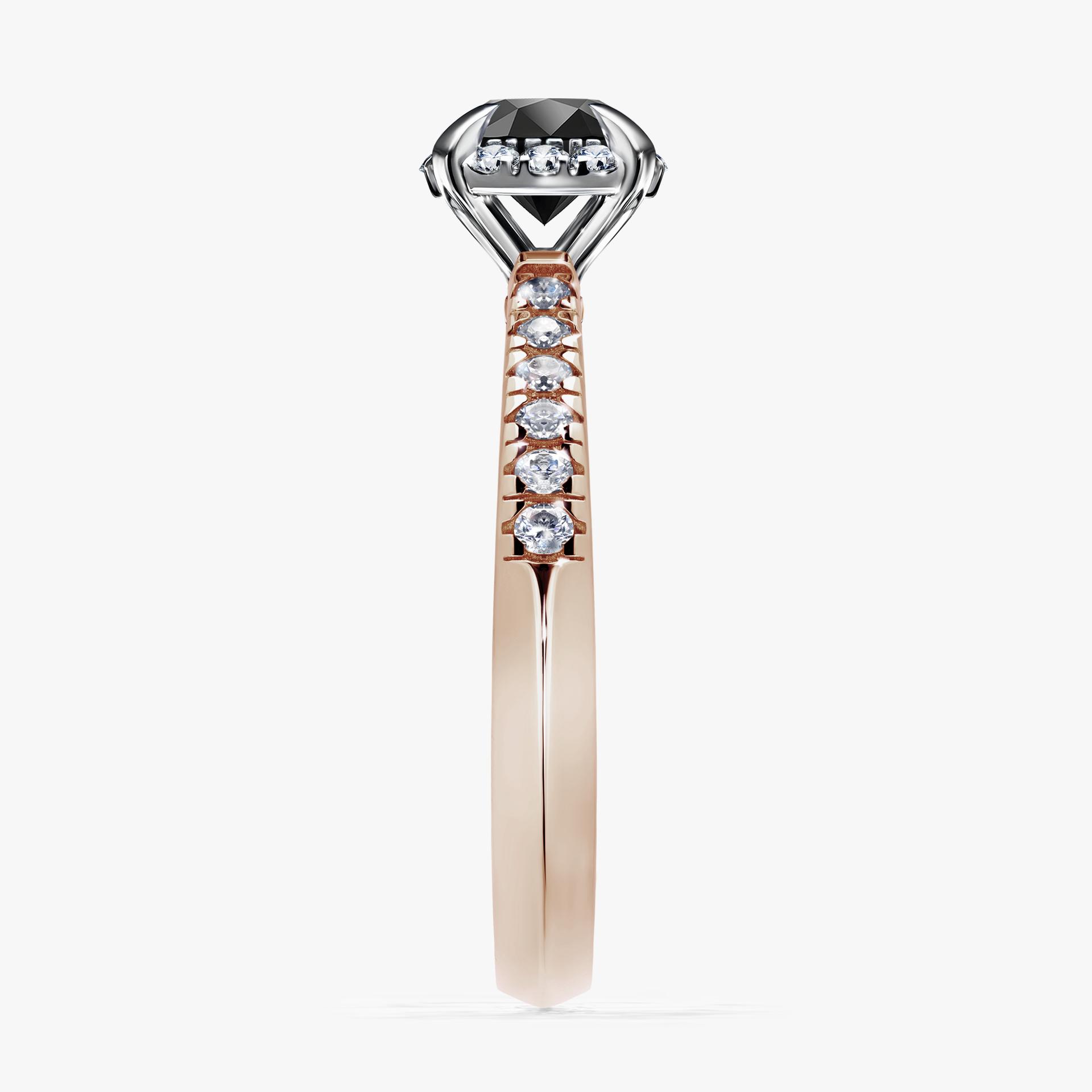 Pierscionek zareczynowy z diamentem czarny 076 CT z rozowego zlota my princess 03